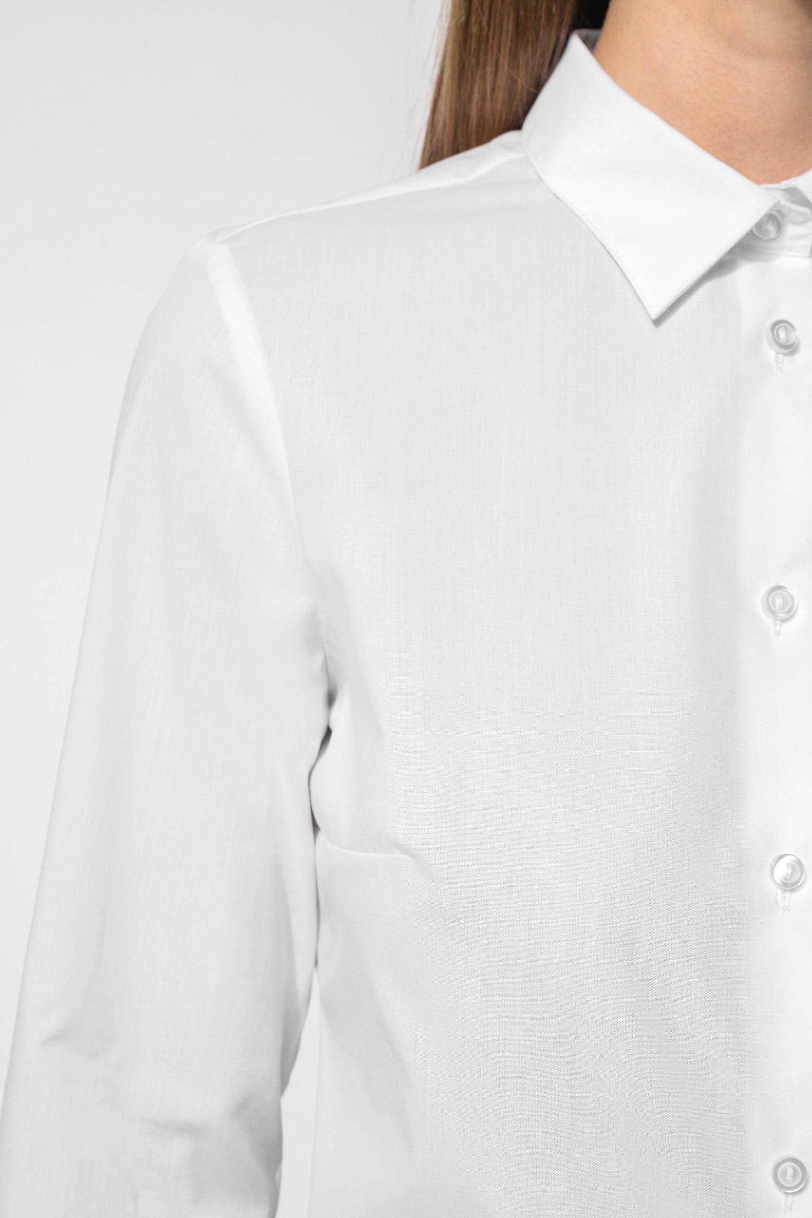 Chemise popeline polycoton sans poche entretien facile femme - Image 5