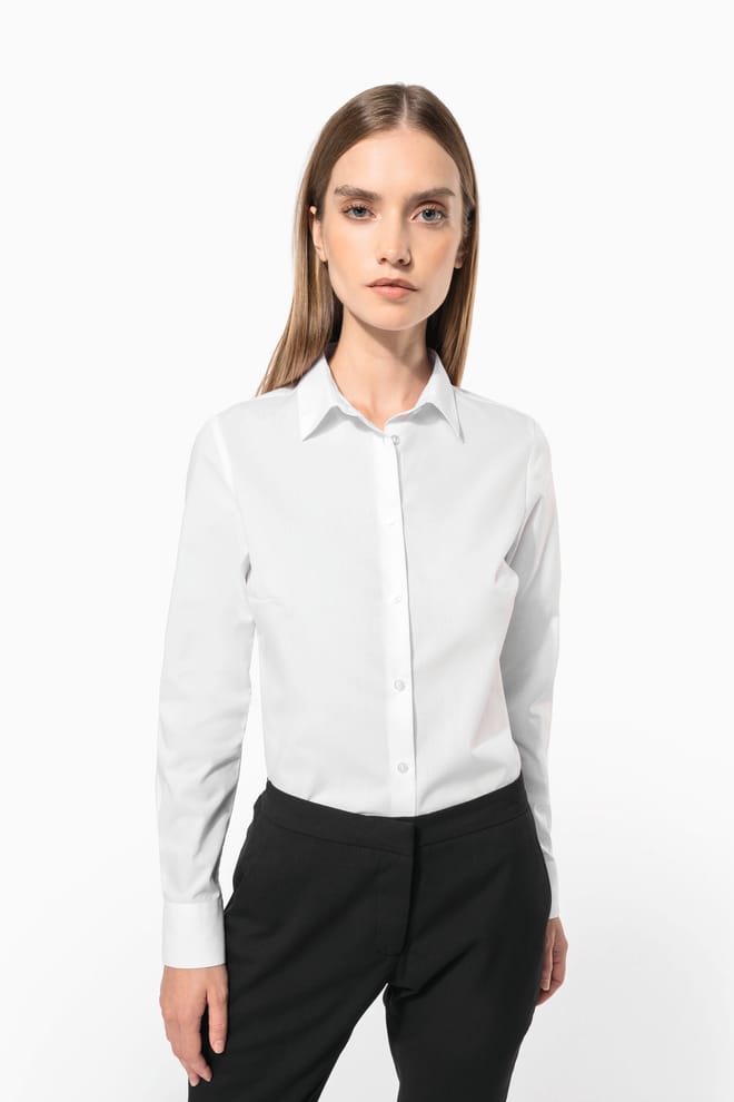 Ladies' poplin easy care polycotton shirt