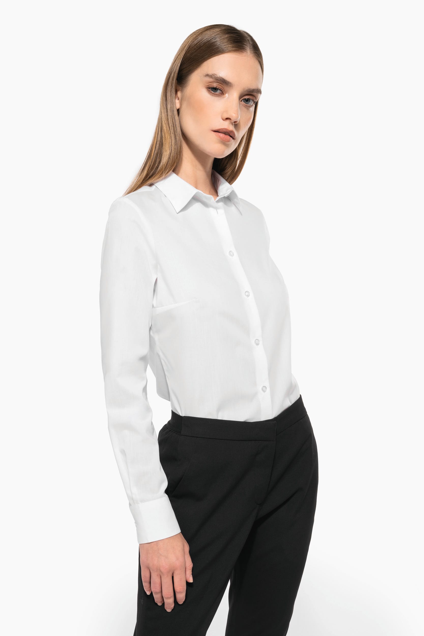 Chemise popeline polycoton sans poche entretien facile femme - Image 7