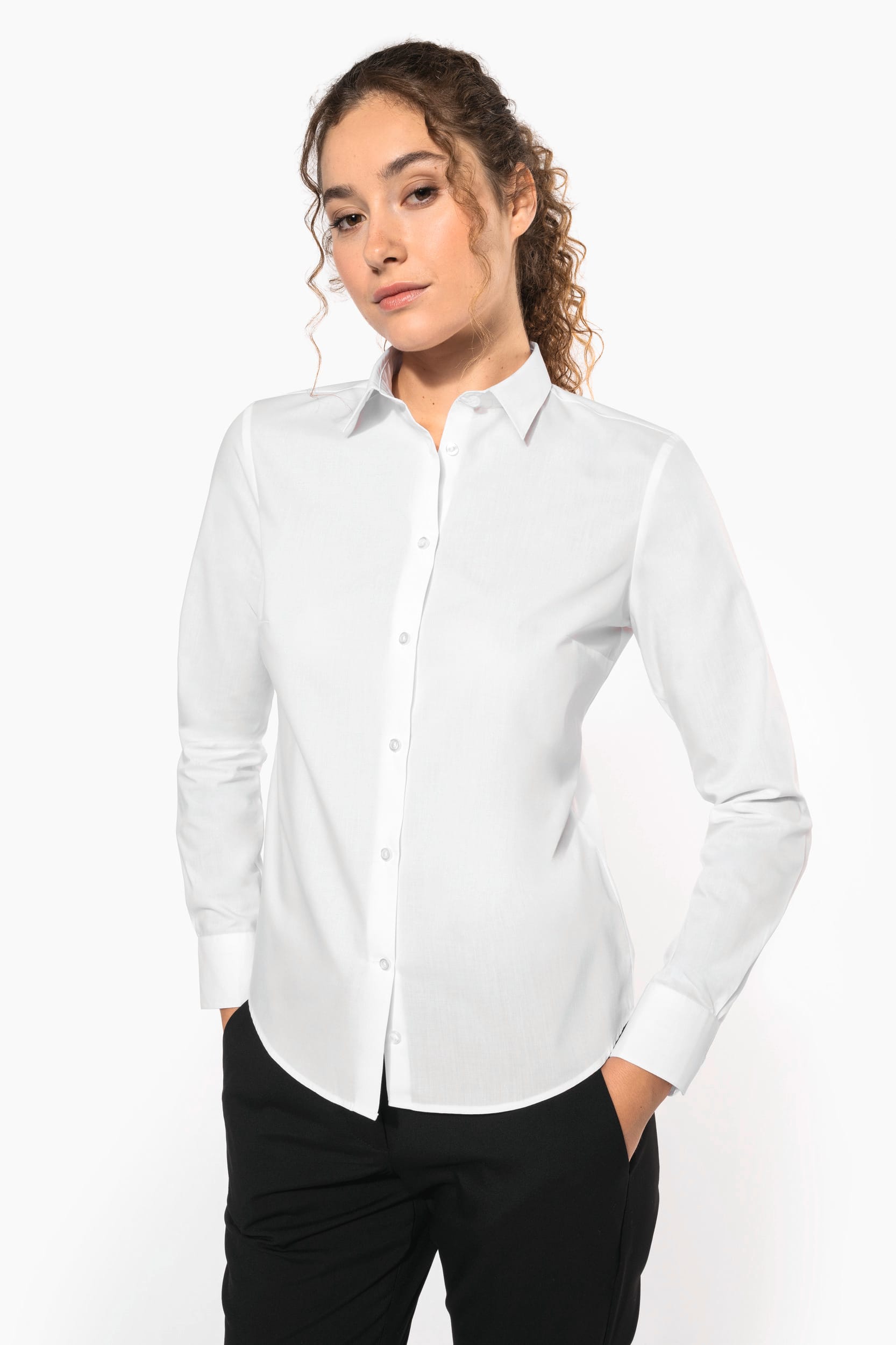 Chemise popeline polycoton sans poche entretien facile femme - Image 11