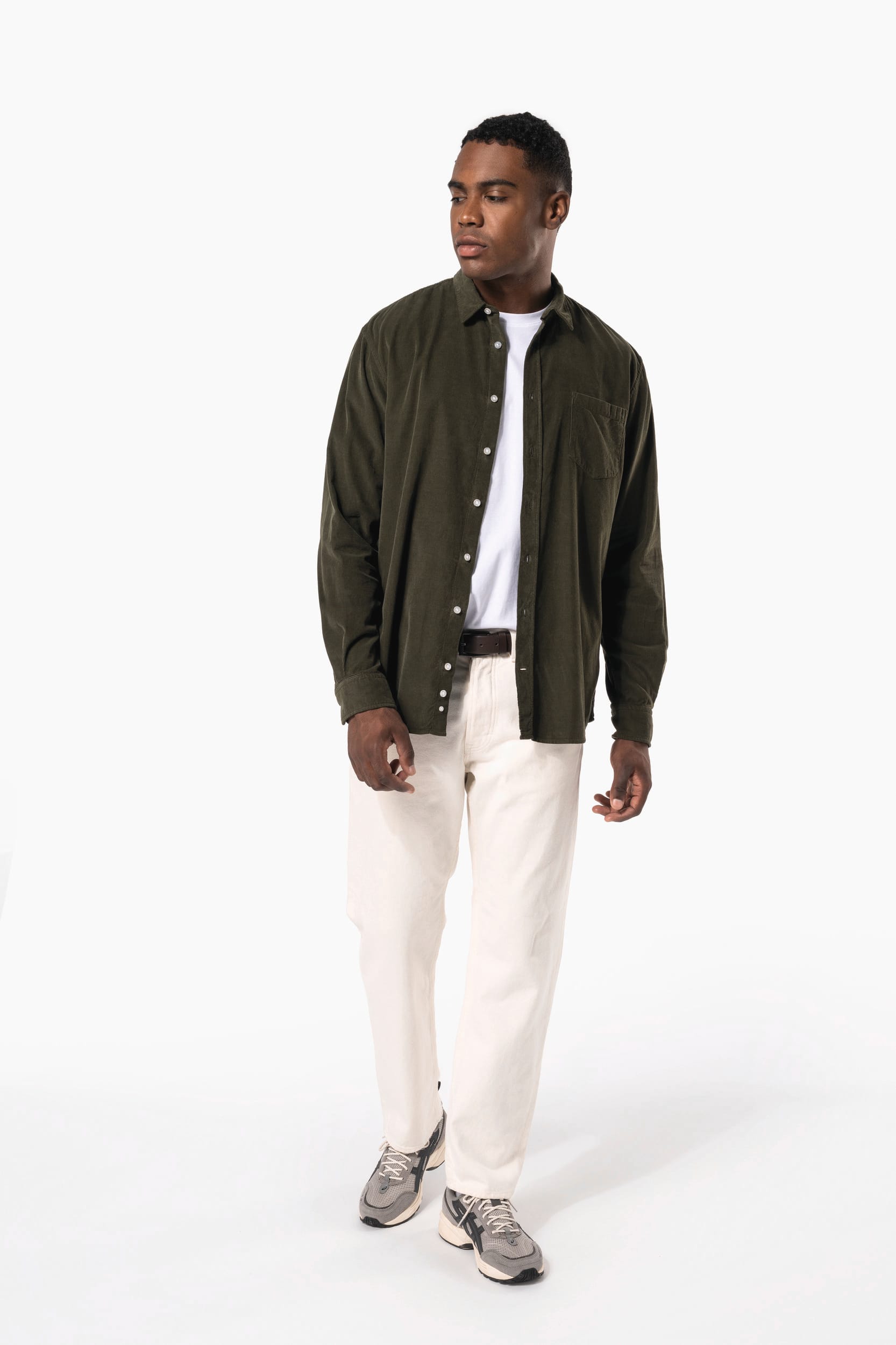 Chemise manches longues en velours homme - Image 9