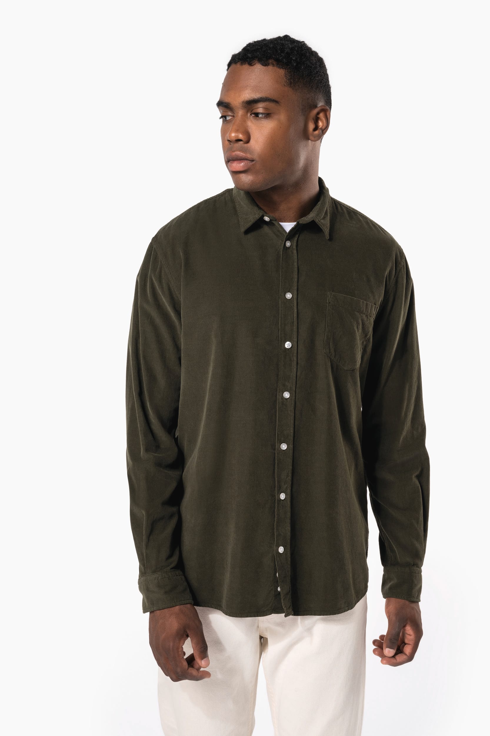 Chemise manches longues en velours homme - Image 10