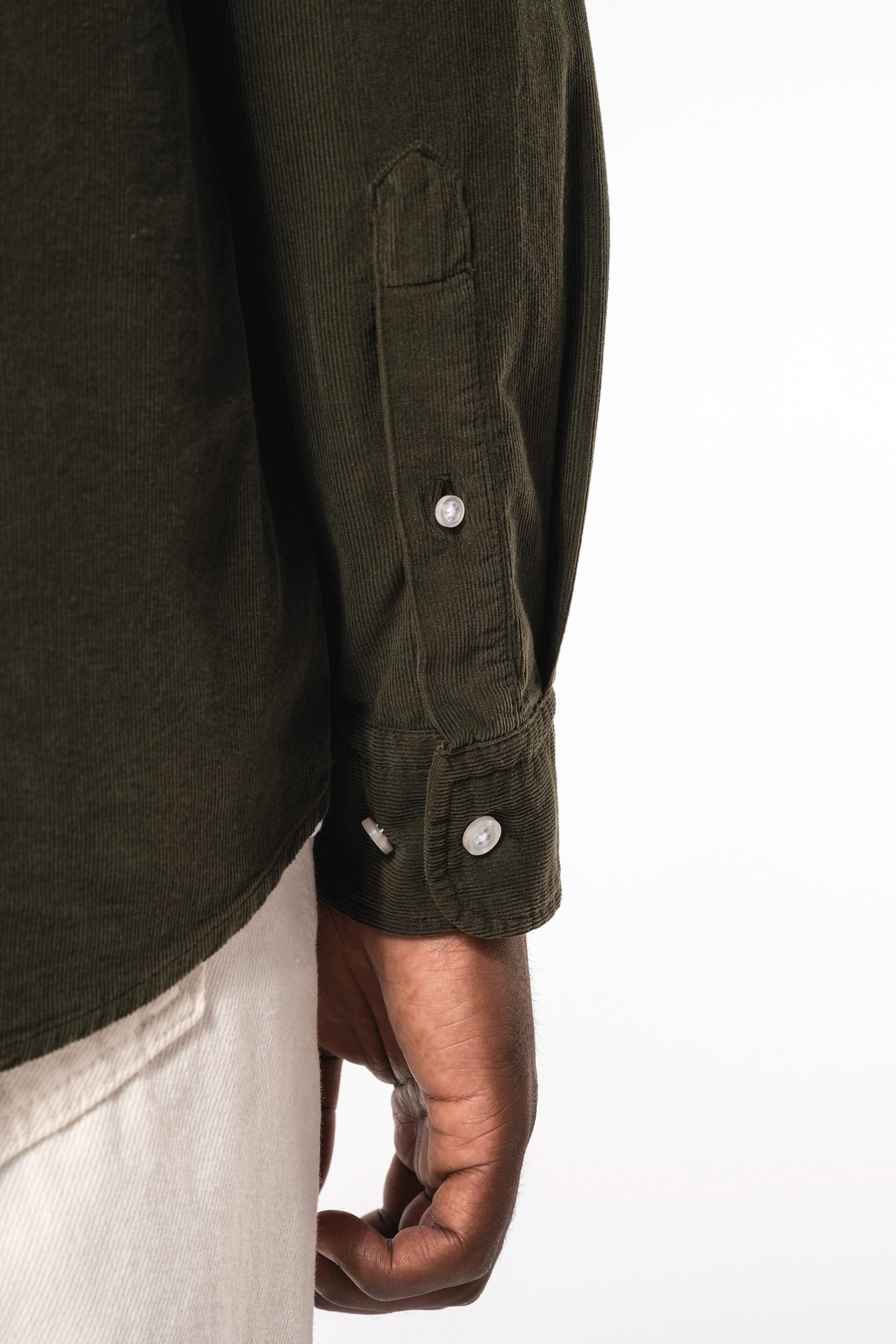 Chemise manches longues en velours homme - Image 8