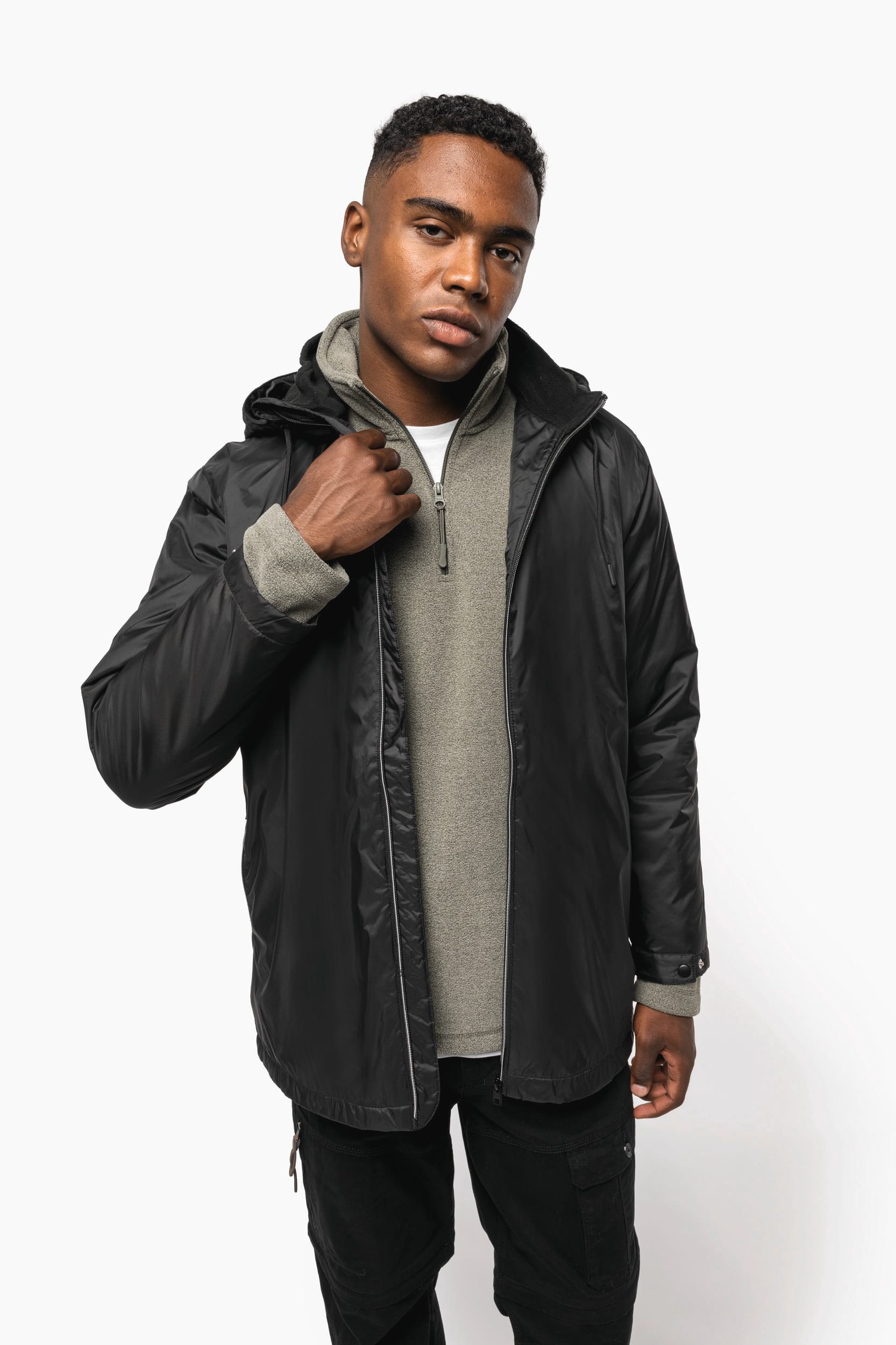 Veste à capuche avec doublure en micropolaire unisexe - Image 11