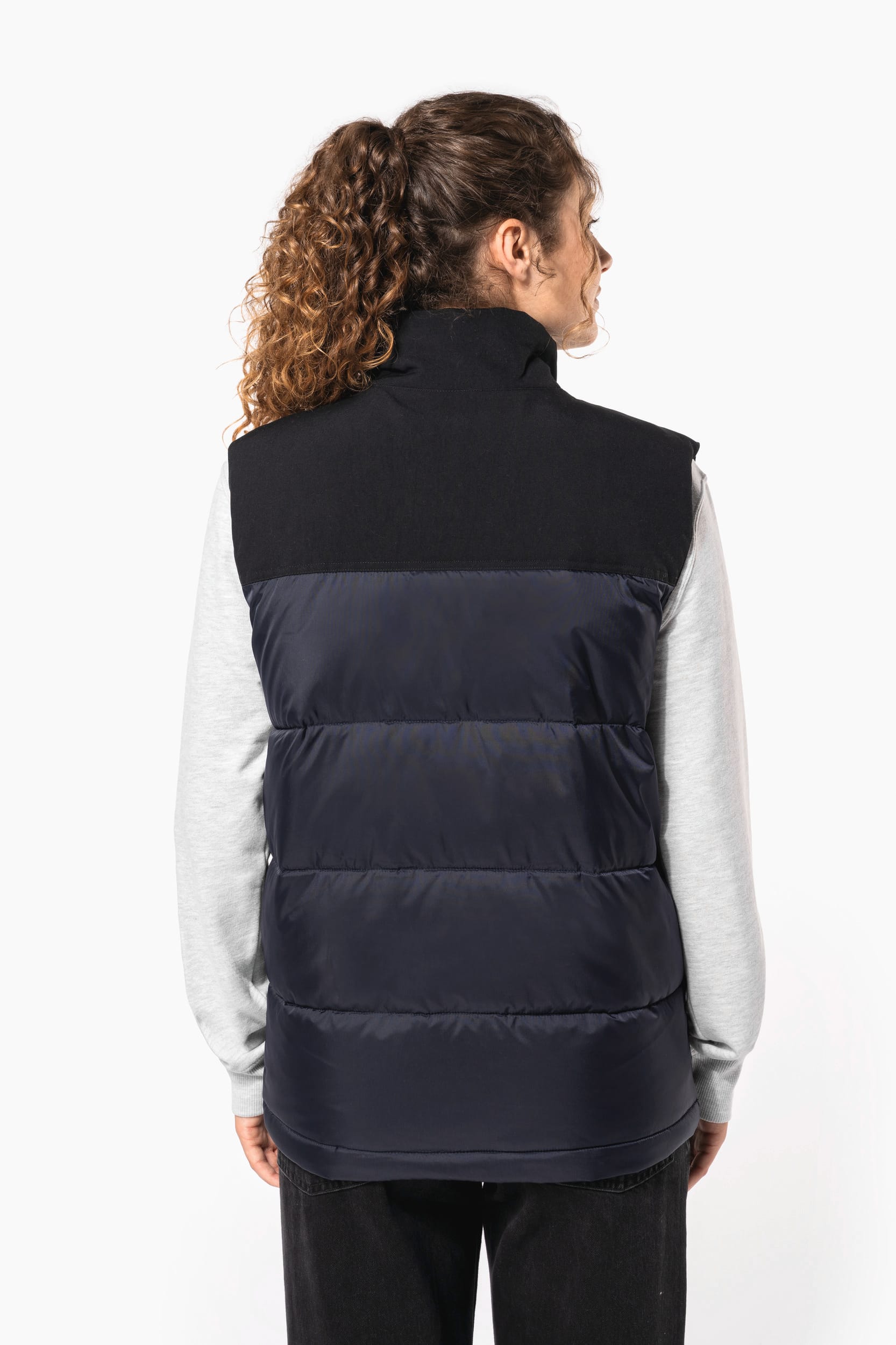 Colete acolchoado bicolor unissexo