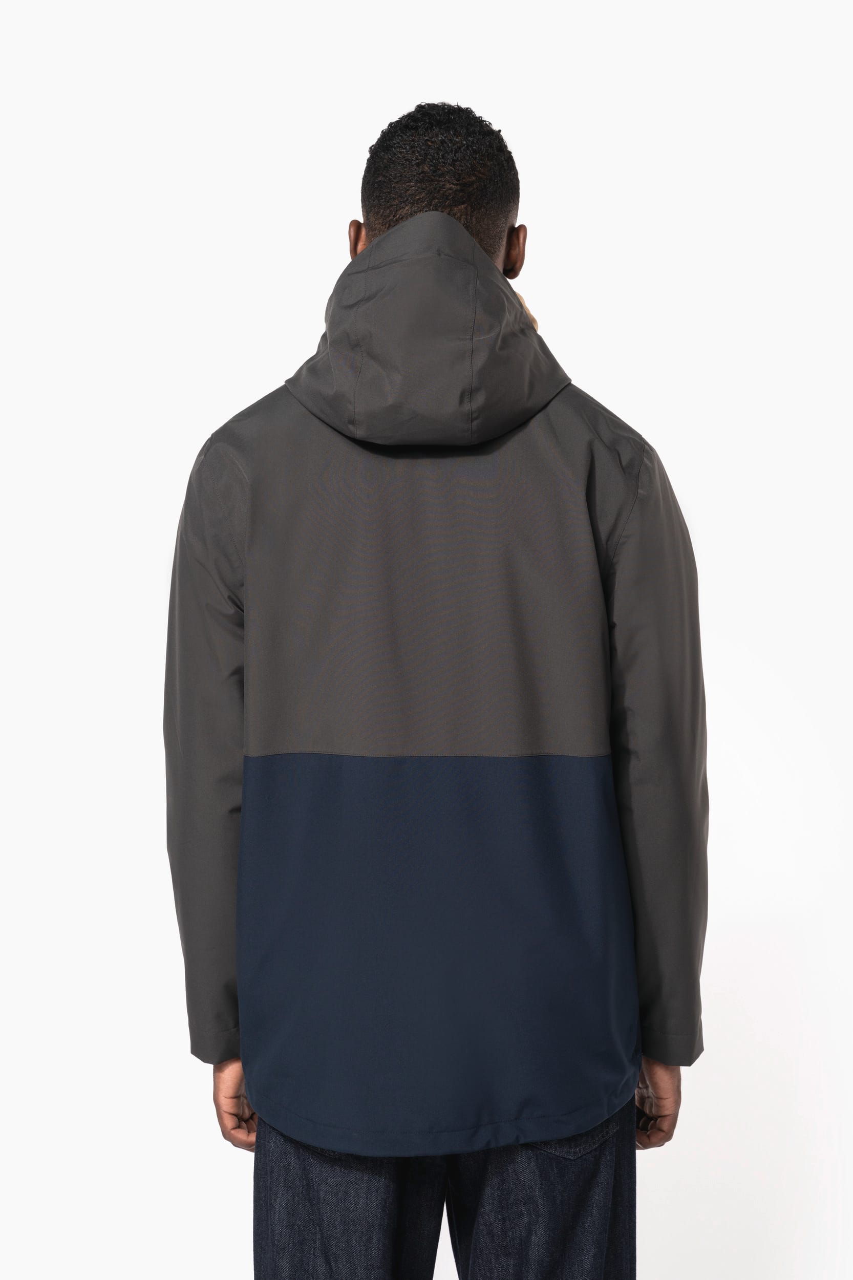 Parka 3-en-1 imperméable à capuche bicolore unisexe - Image 4