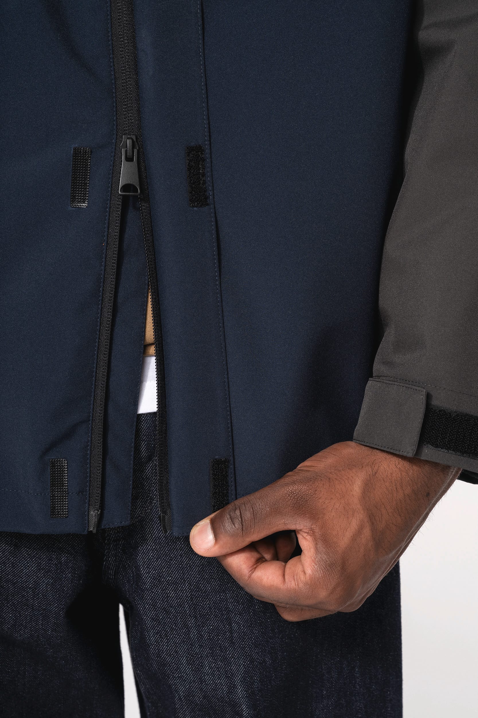 Parka 3-en-1 imperméable à capuche bicolore unisexe - Image 11