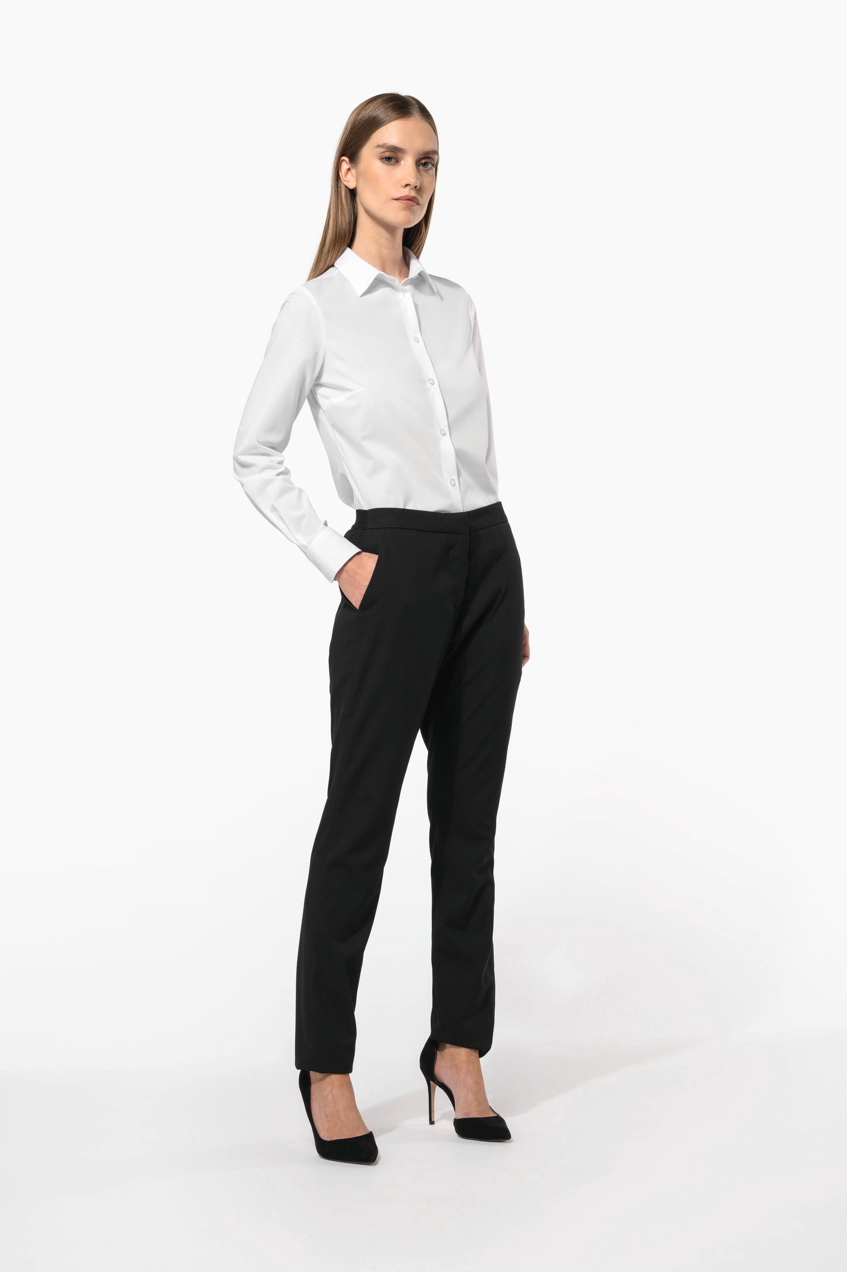 Chemise popeline polycoton sans poche entretien facile femme - Image 8