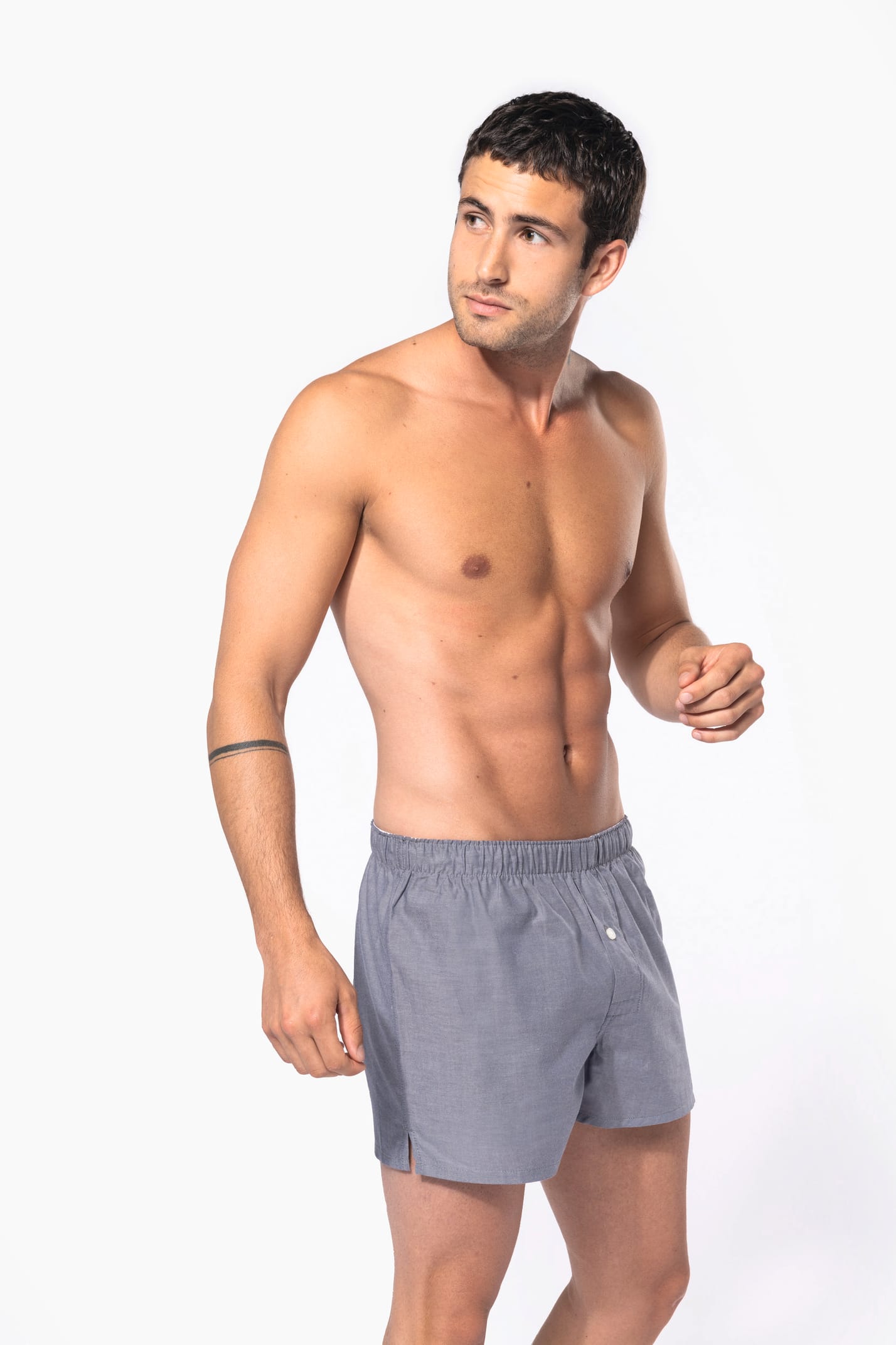 Caleçon oxford silver porté par un homme