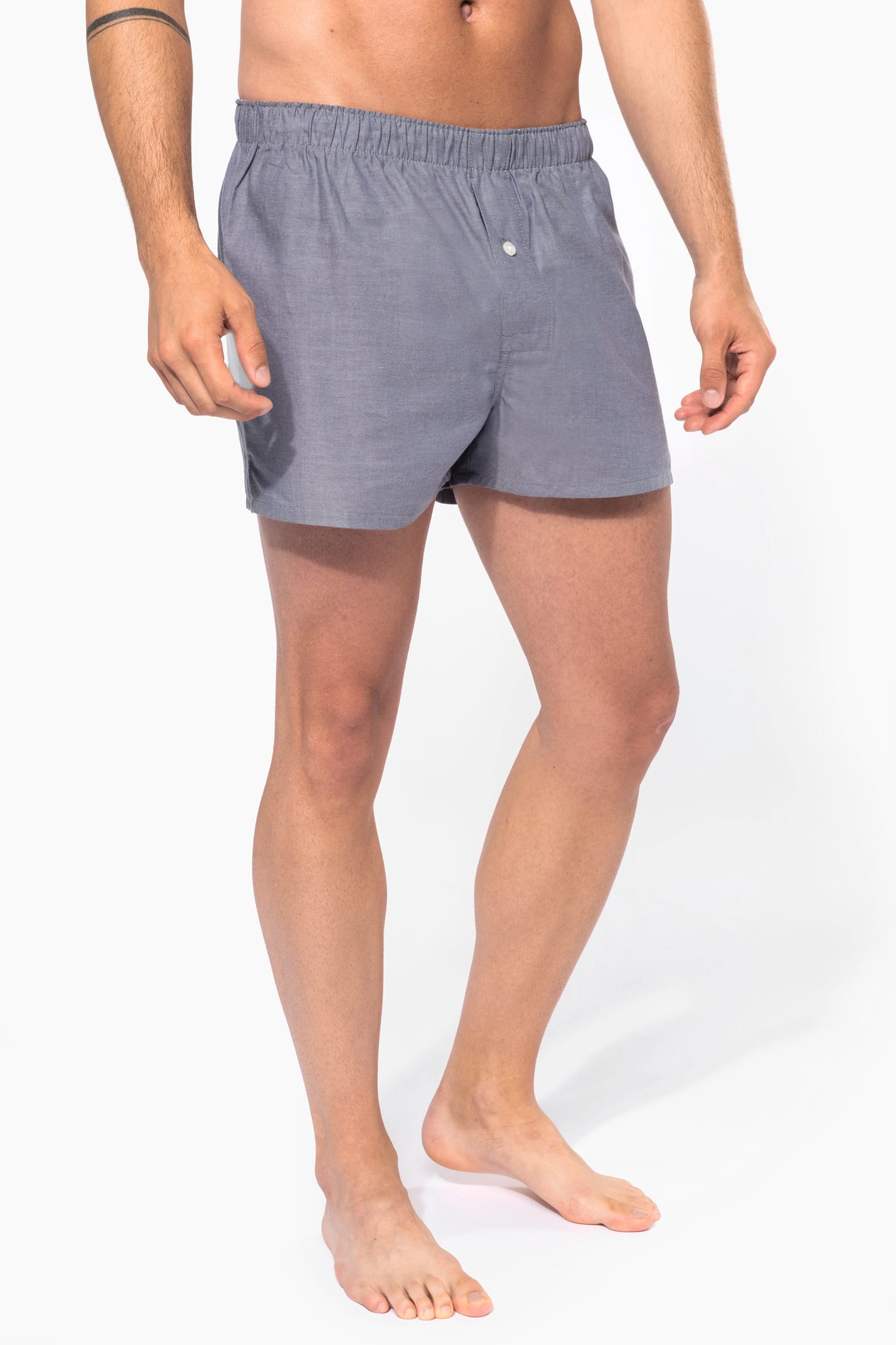 Caleçon oxford silver porté par un homme