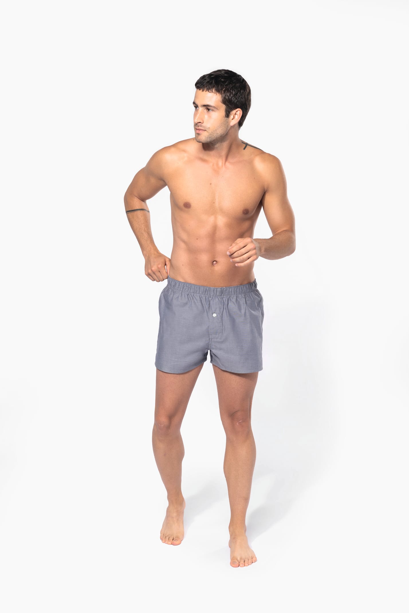 Caleçon oxford silver porté par un homme