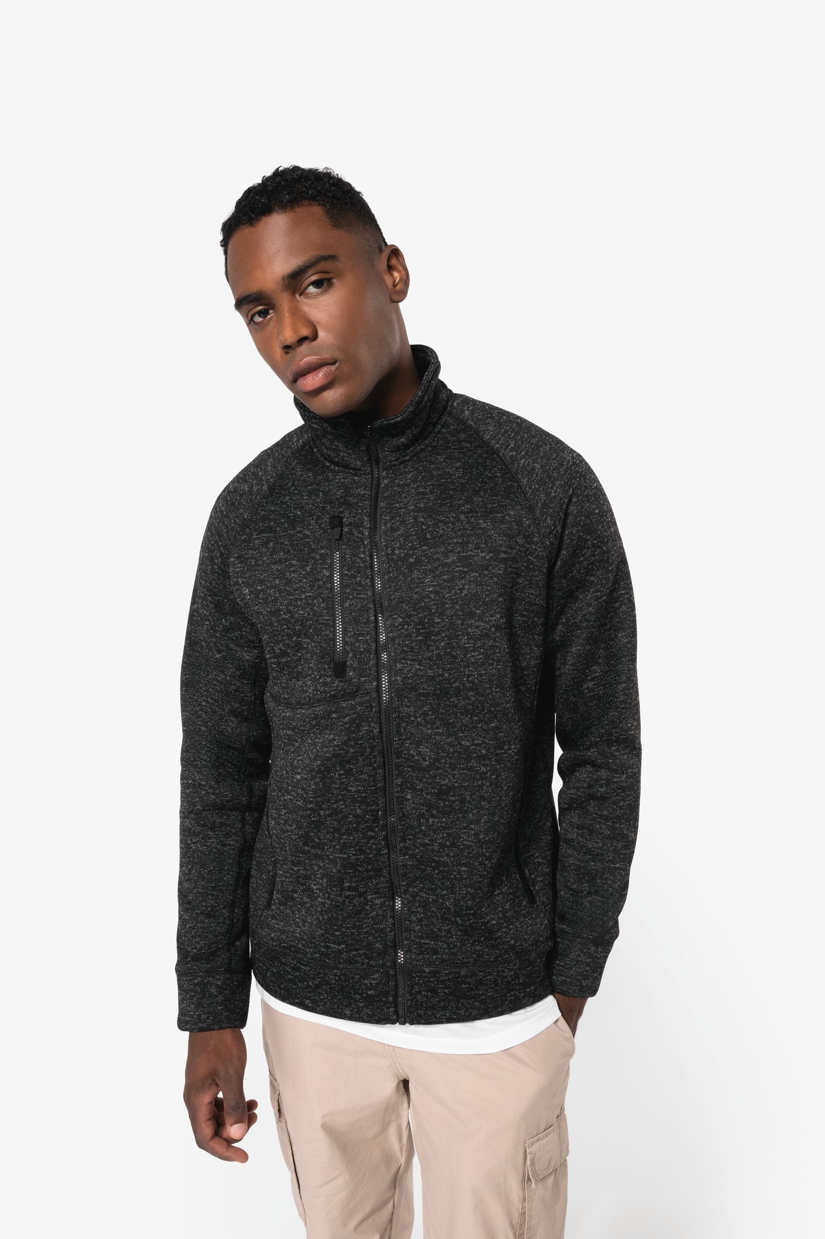 Veste zippée chinée homme - Image 1