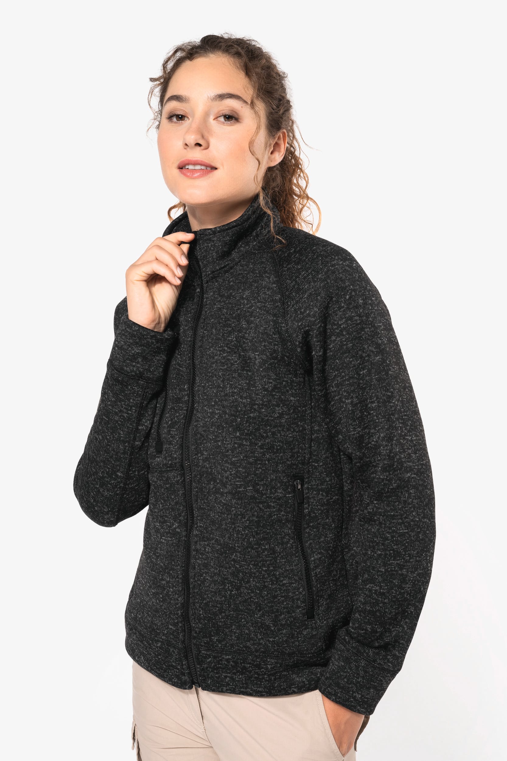 Veste zippée chinée femme - Image 1