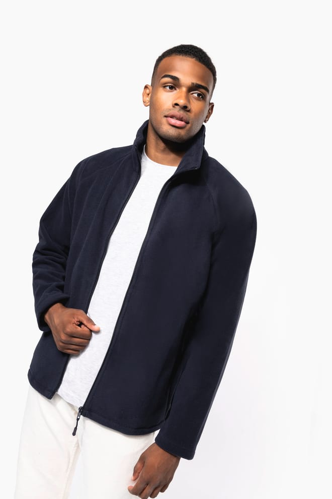 Chaqueta micropolar con cremallera y mangas raglán hombre