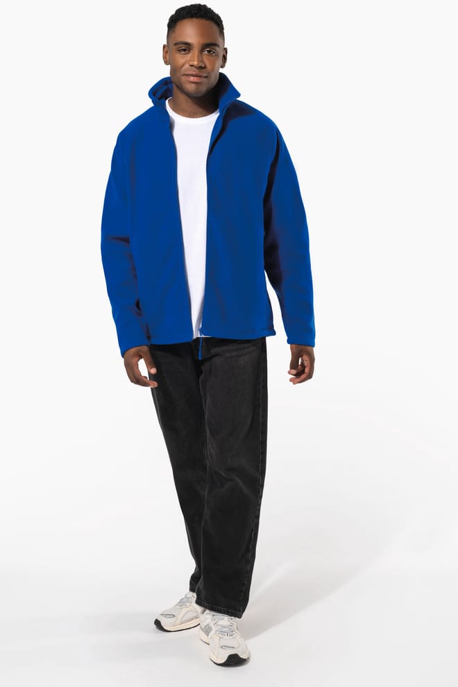 Giacca micropile con zip manica raglan uomo