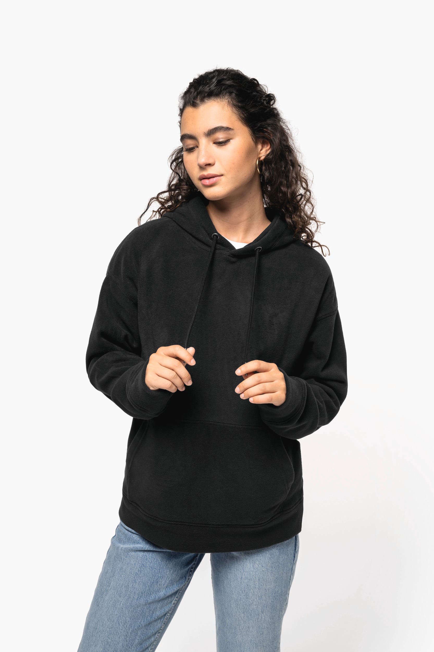 Sweatshirt com capuz oversize em polar reciclado unissexo