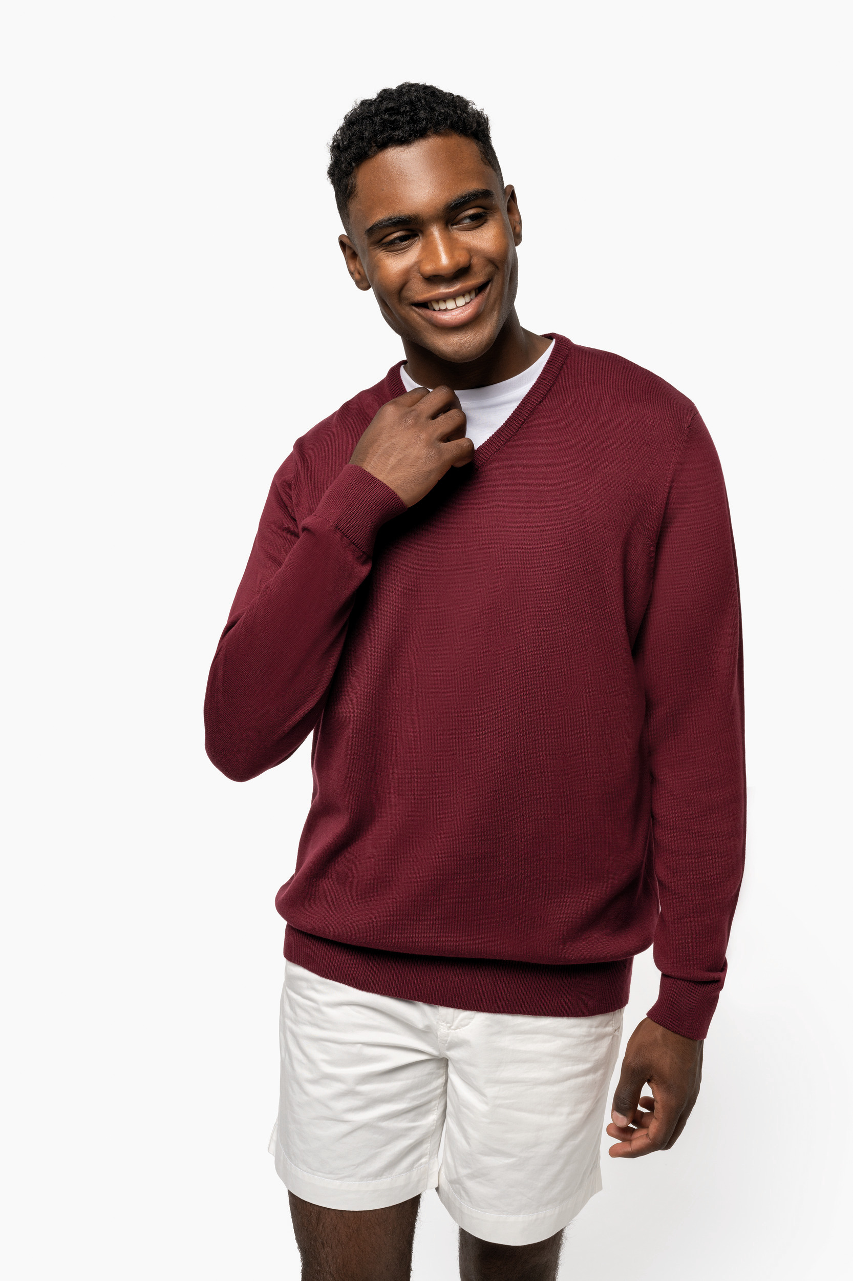Heren pullover met v-hals