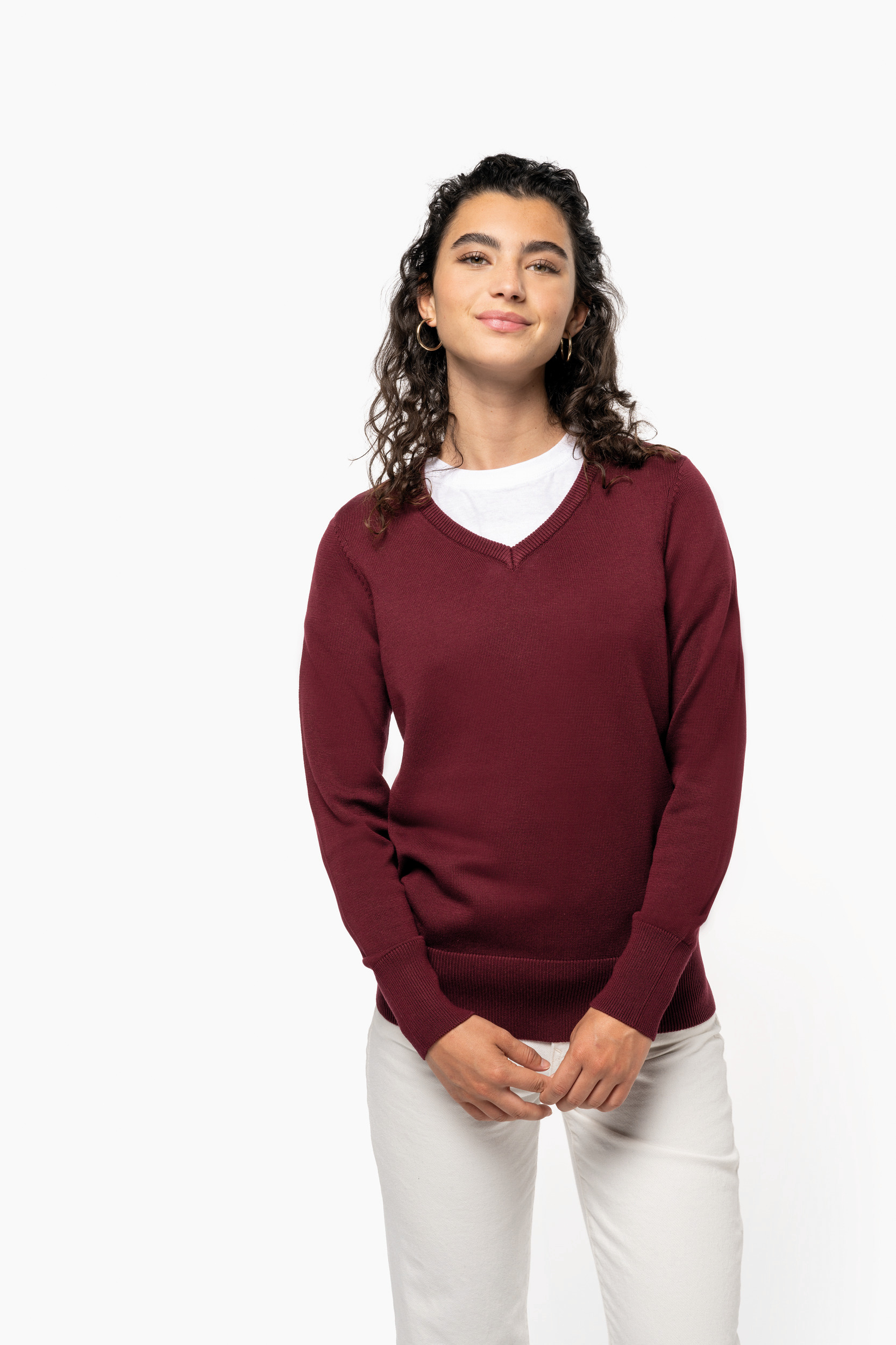 Dames pullover met v-hals