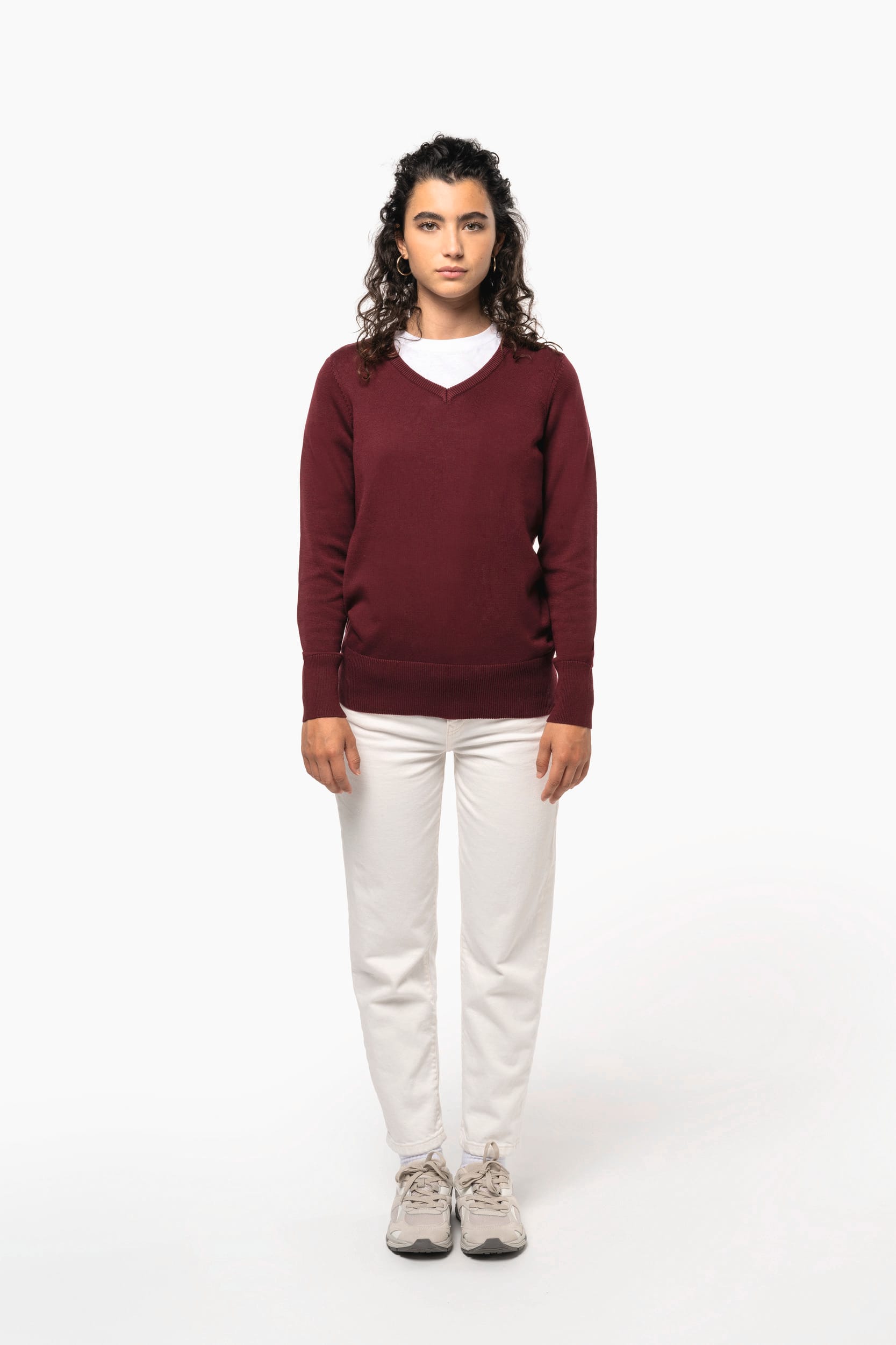 Pullover de senhora decote V