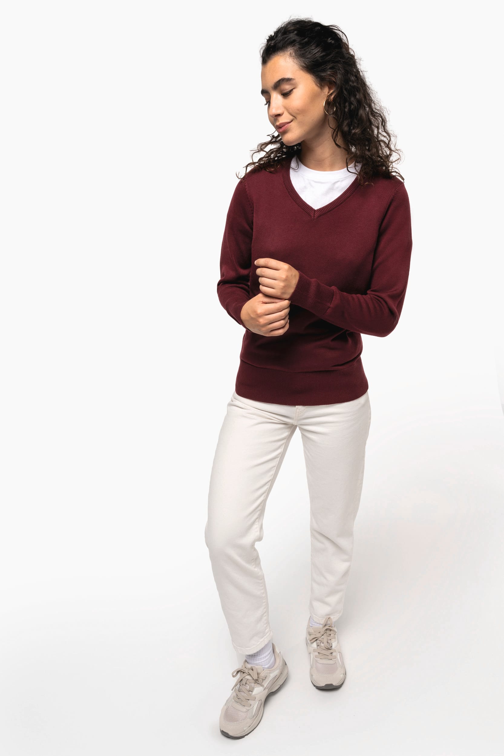 Pullover de senhora decote V