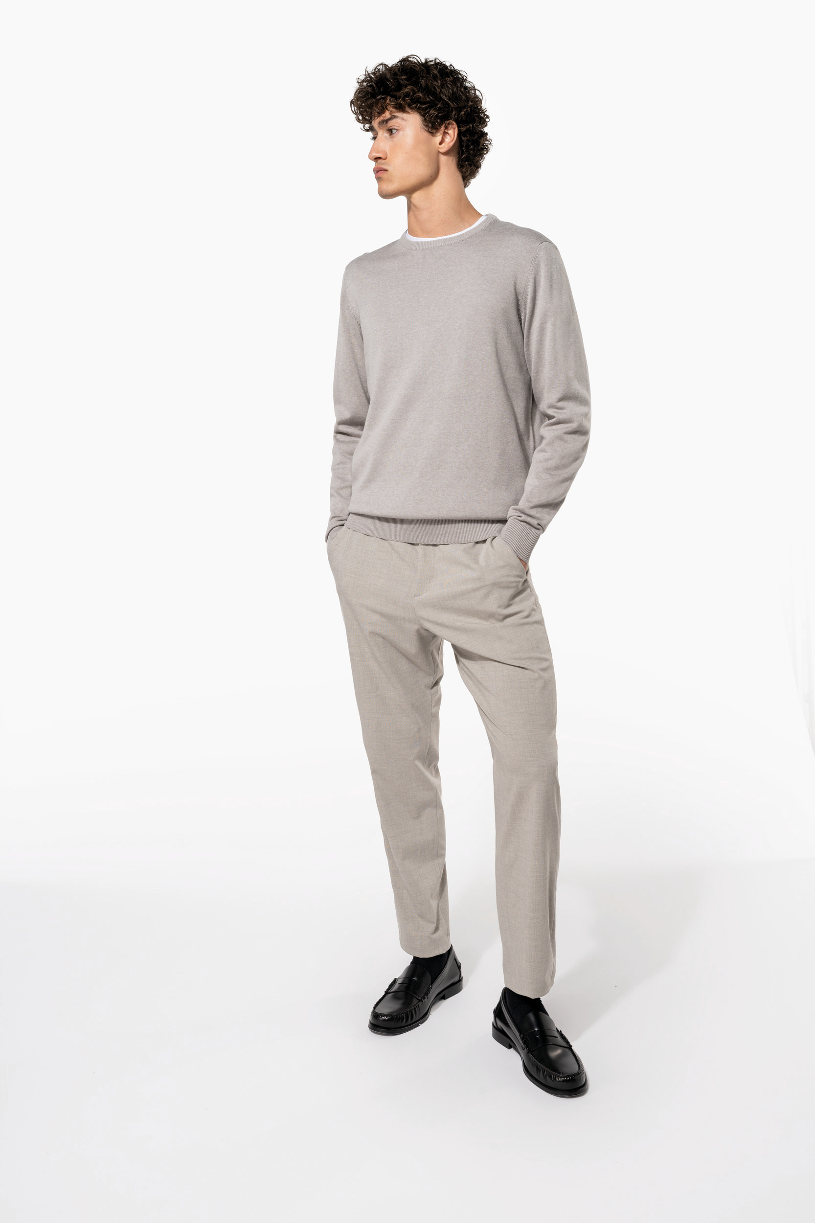 Herenpullover met ronde hals