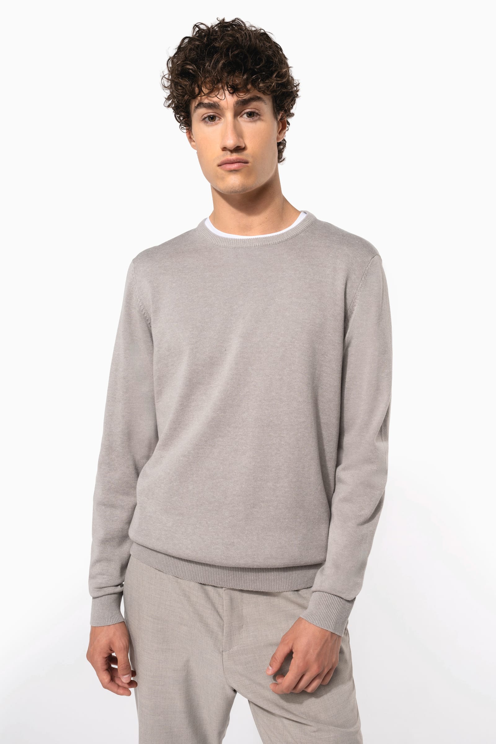 Herenpullover met ronde hals