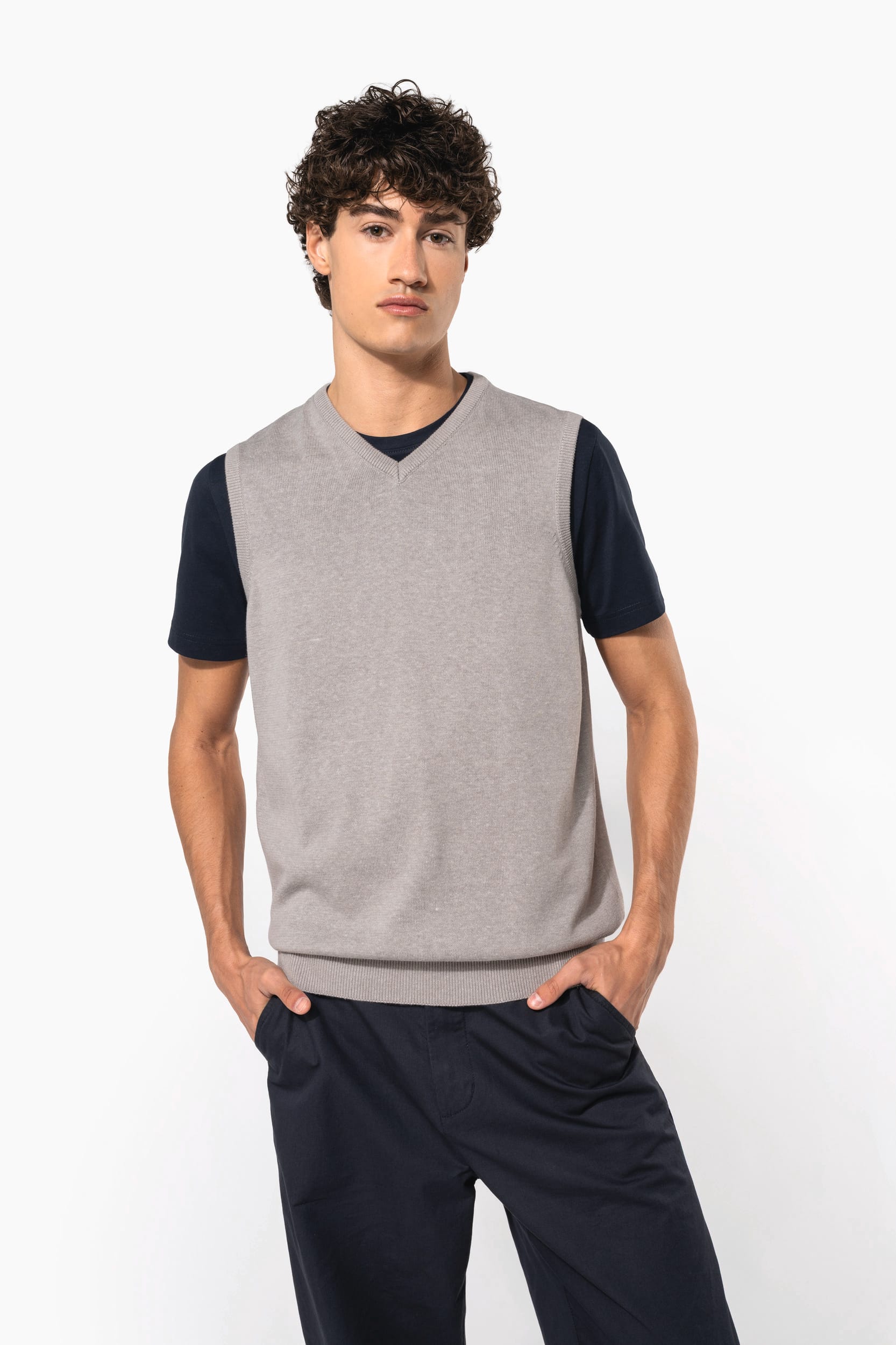Kariban Men's sleeveless V-neck jumper