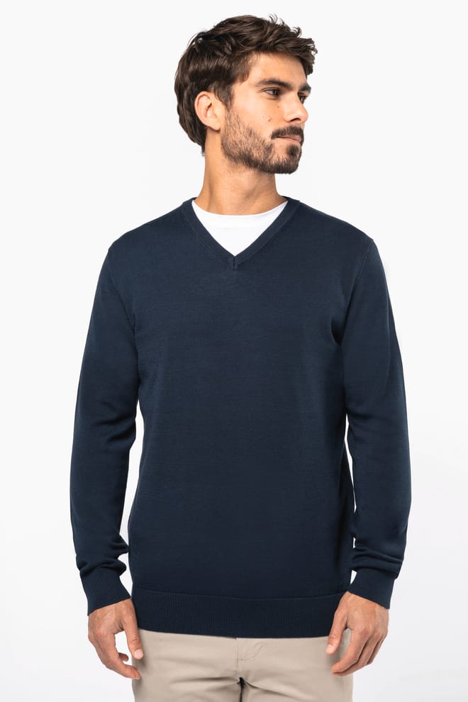Pullover uomo con collo a V ecosostenibile