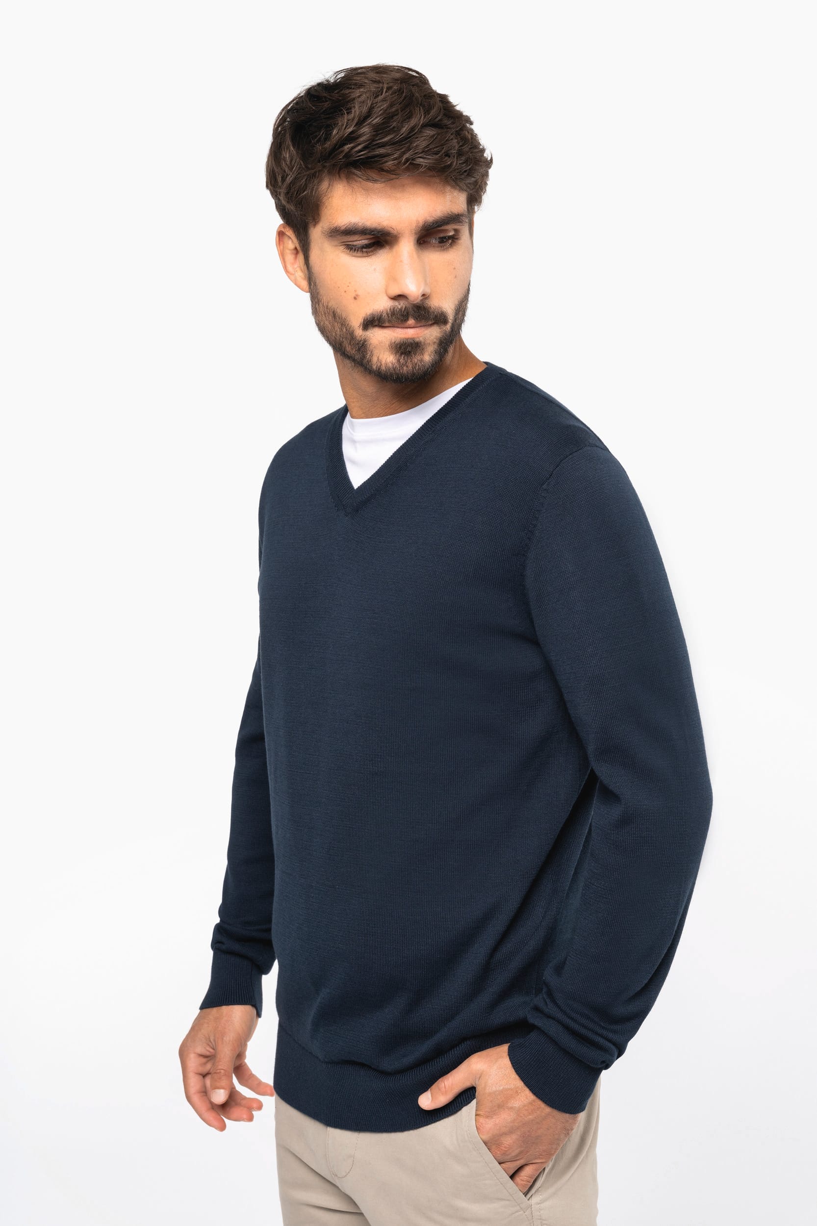 Jersey cuello de pico ecorresponsable hombre