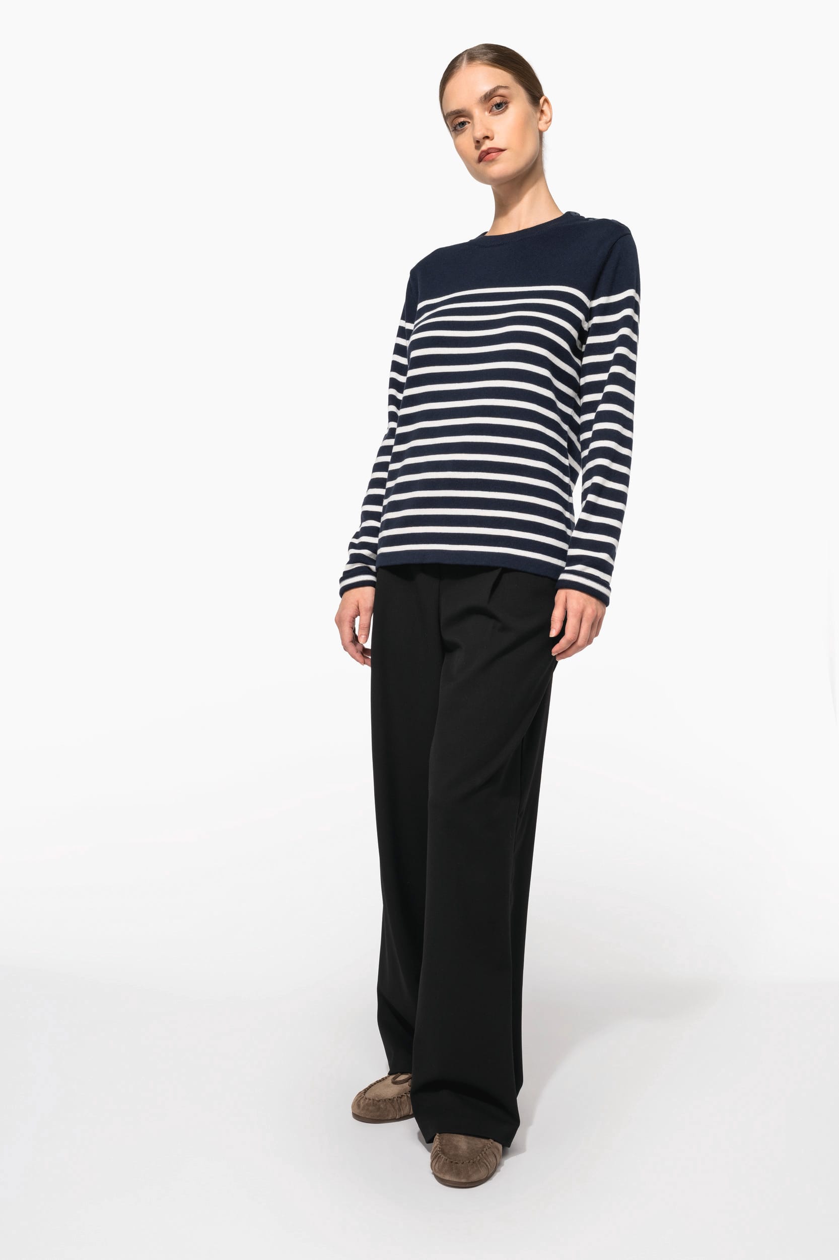 Camisola estilo marinheiro de senhora