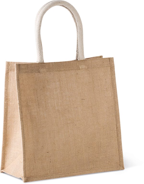 Cdemiy Sac Portable Toile De Jute Naturelle Avec Doublure Imperméable - Shopping Et Rangement