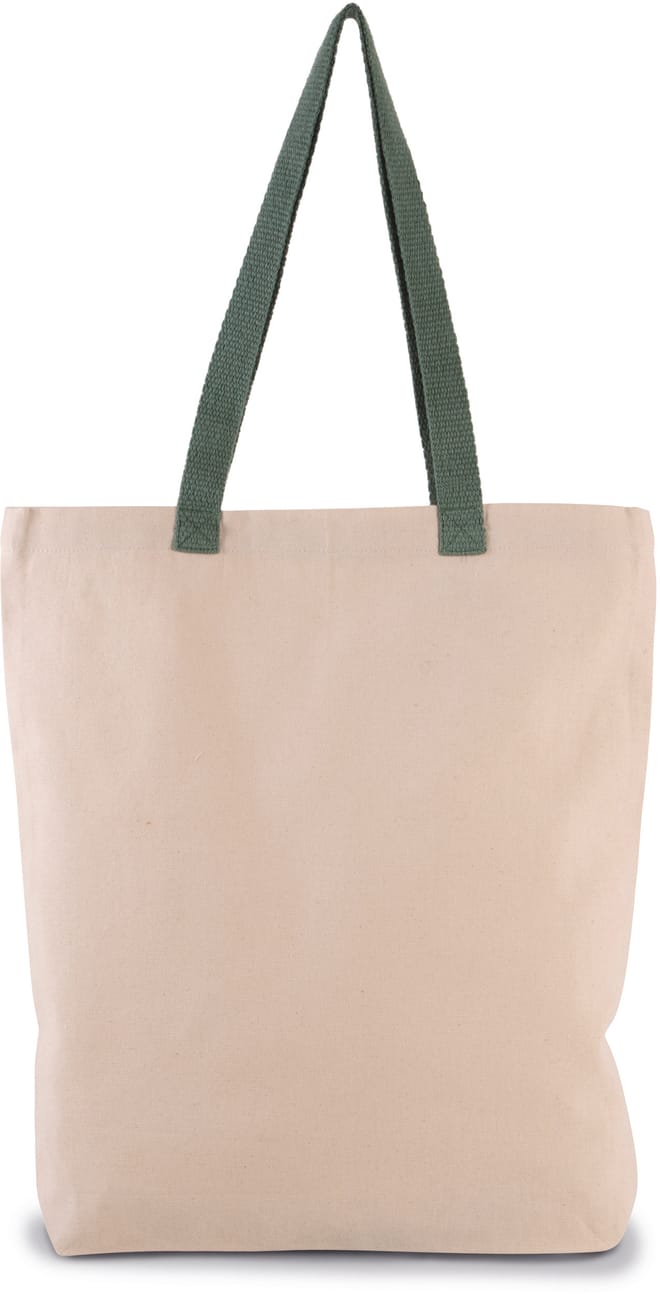Bolsa shopper con fuelle y asas contrastadas