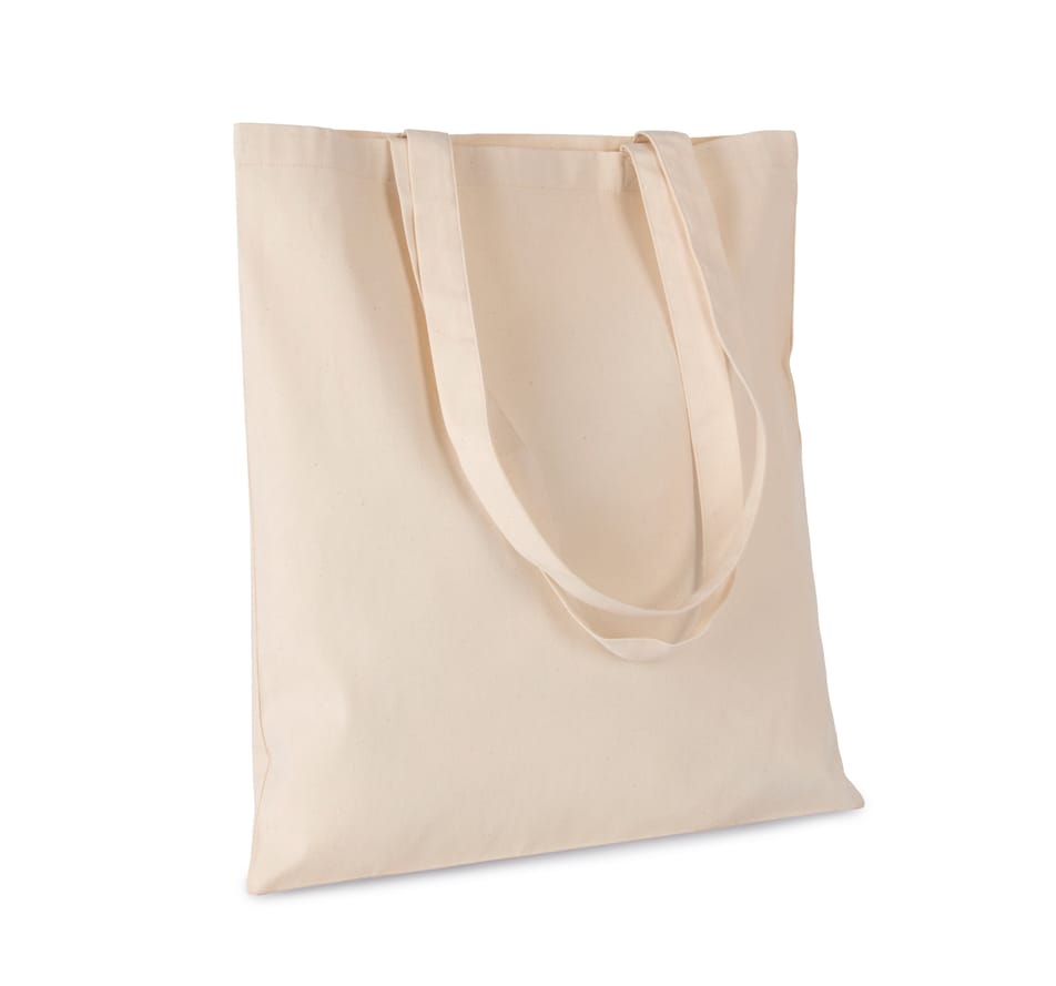 Sac shopping en coton sergé uni.