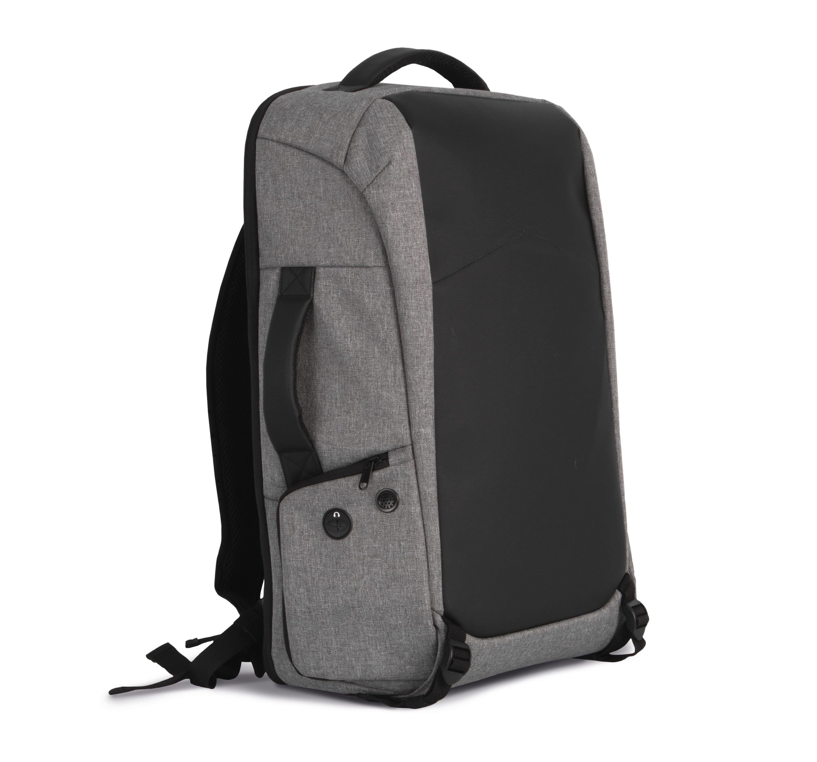 Mochila anti-roubo em poliéster.