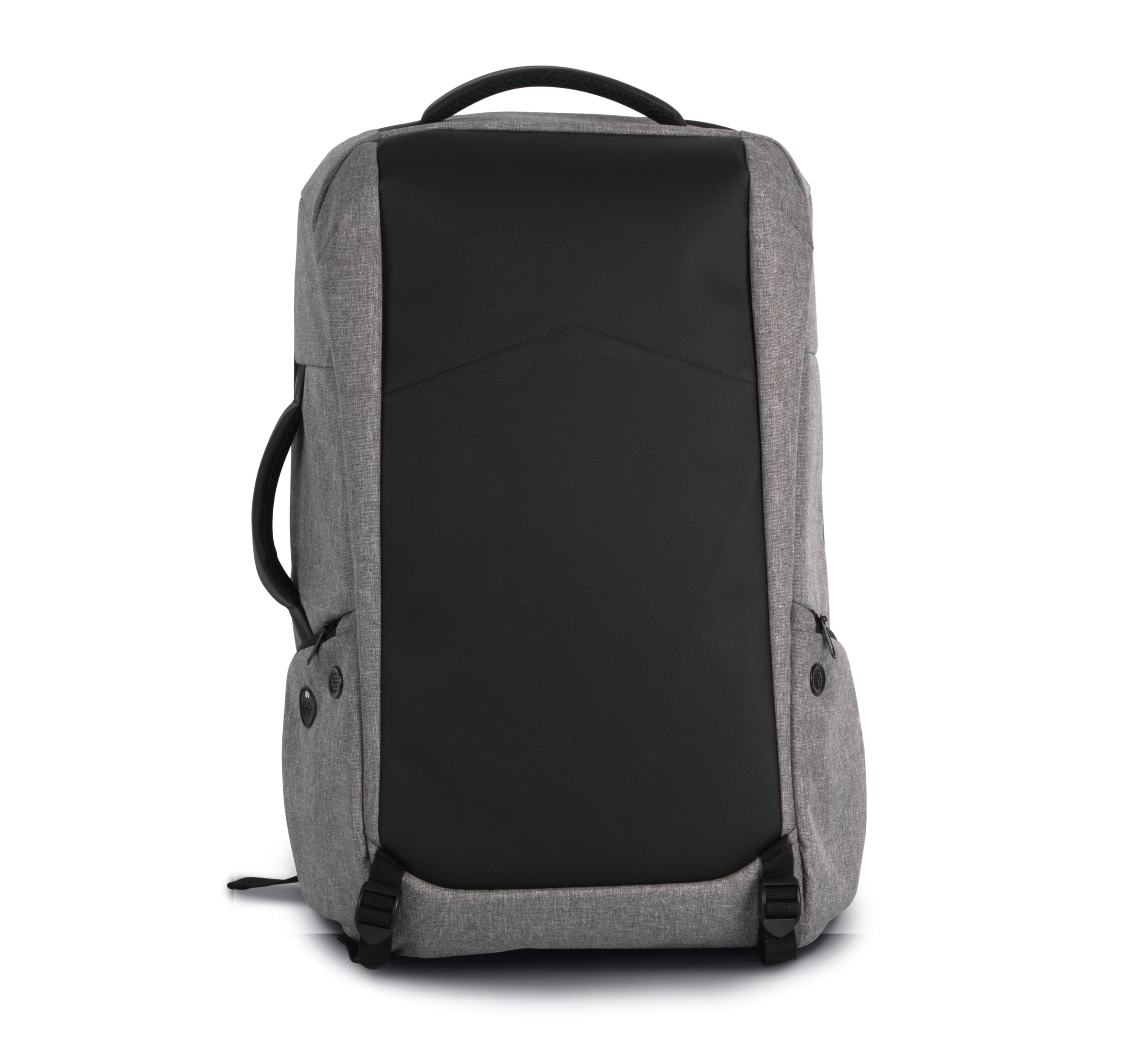 Mochila anti-roubo em poliéster.