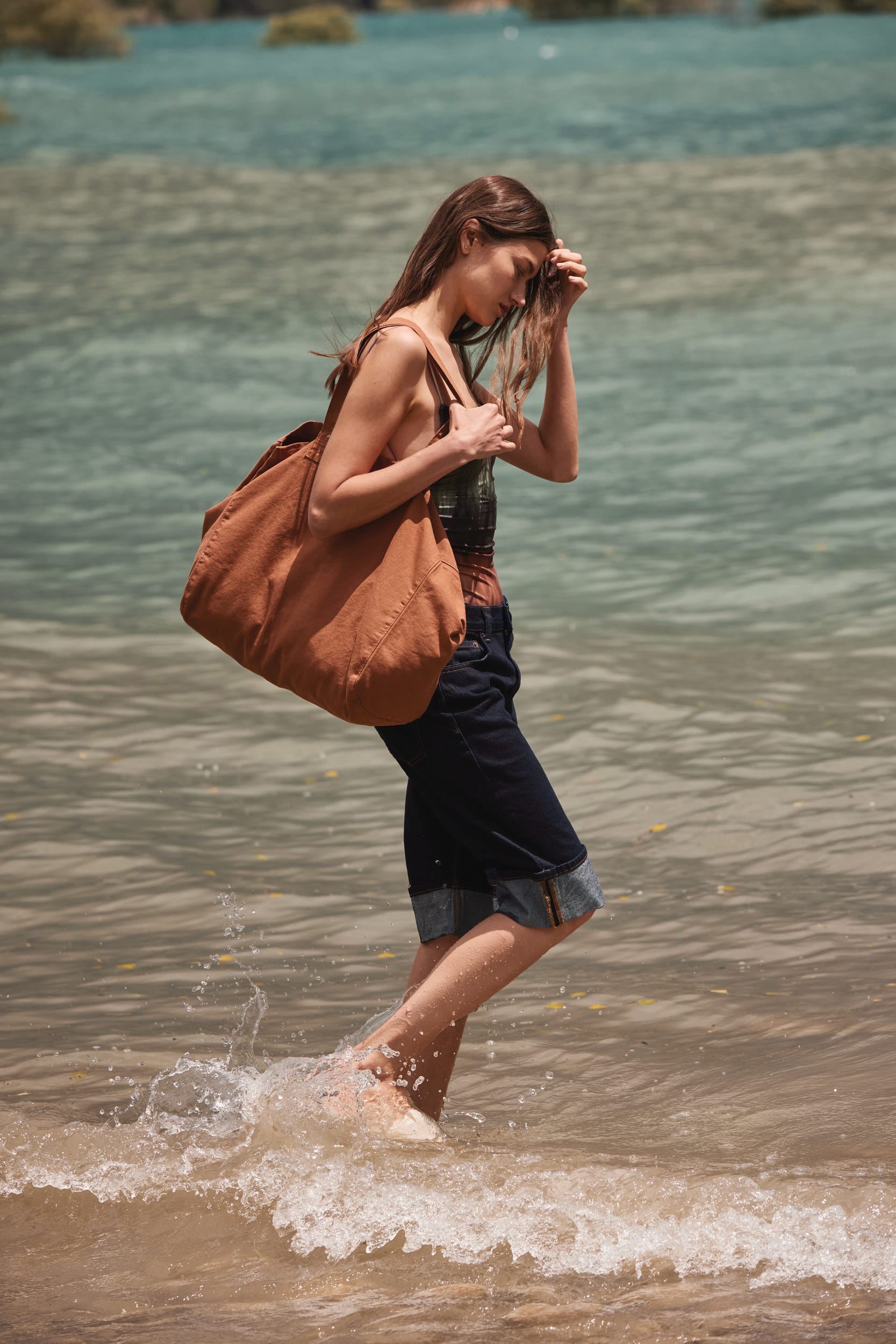 Saco de compras em algodão com aspecto lavado