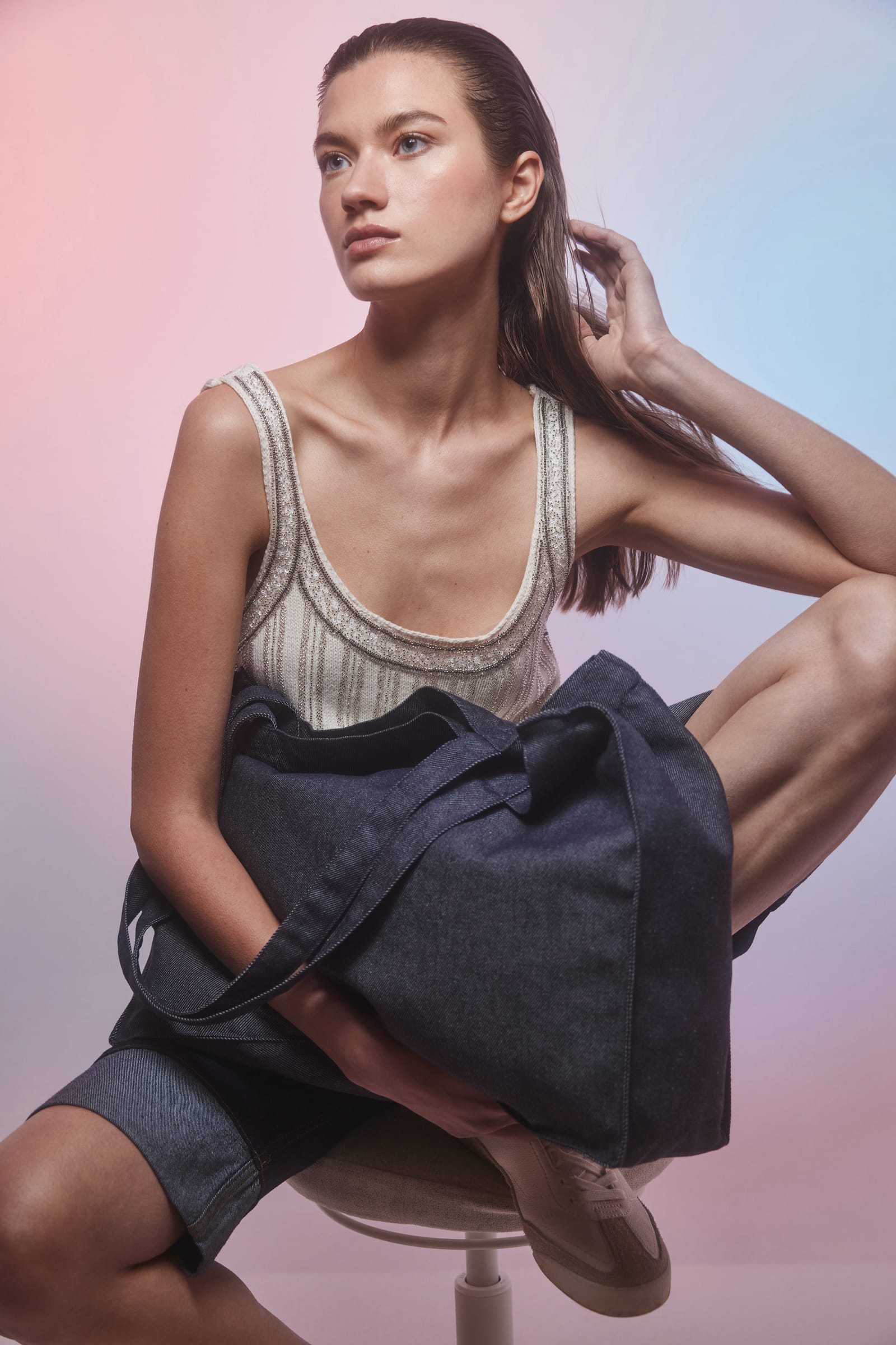 Grote shopper van denim