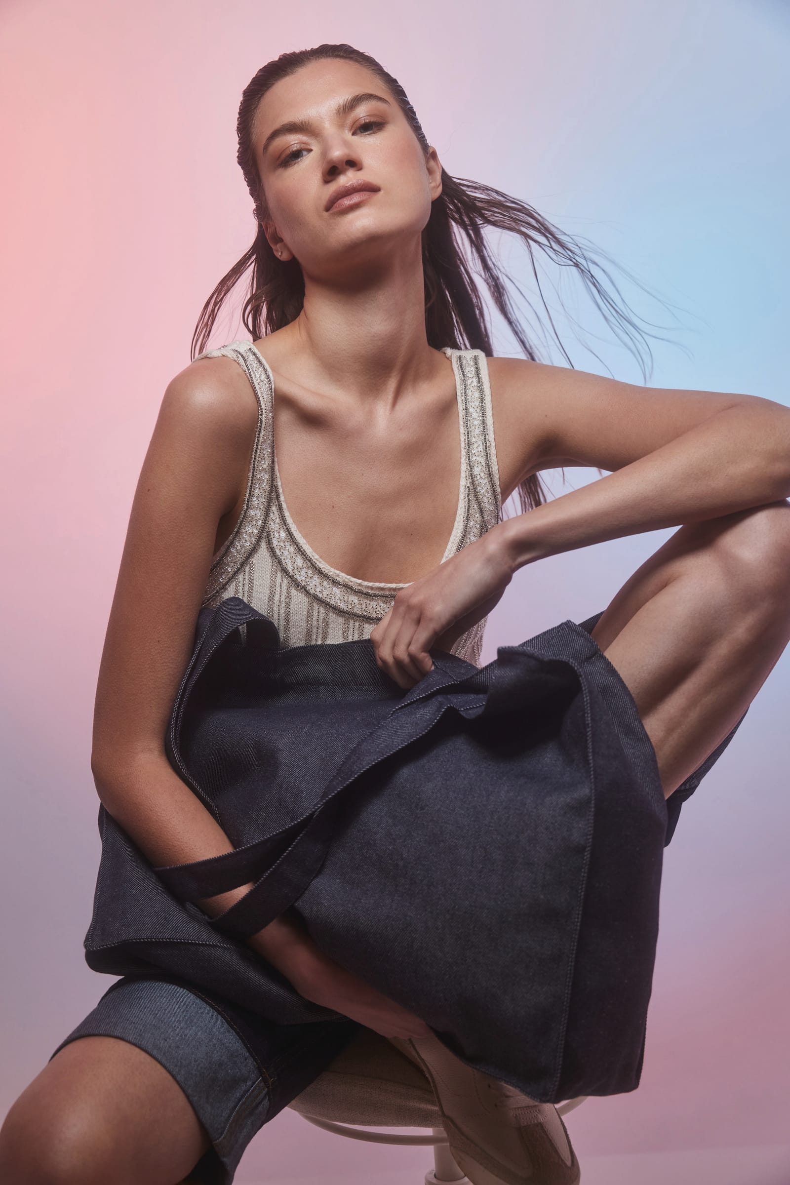 Grote shopper van denim