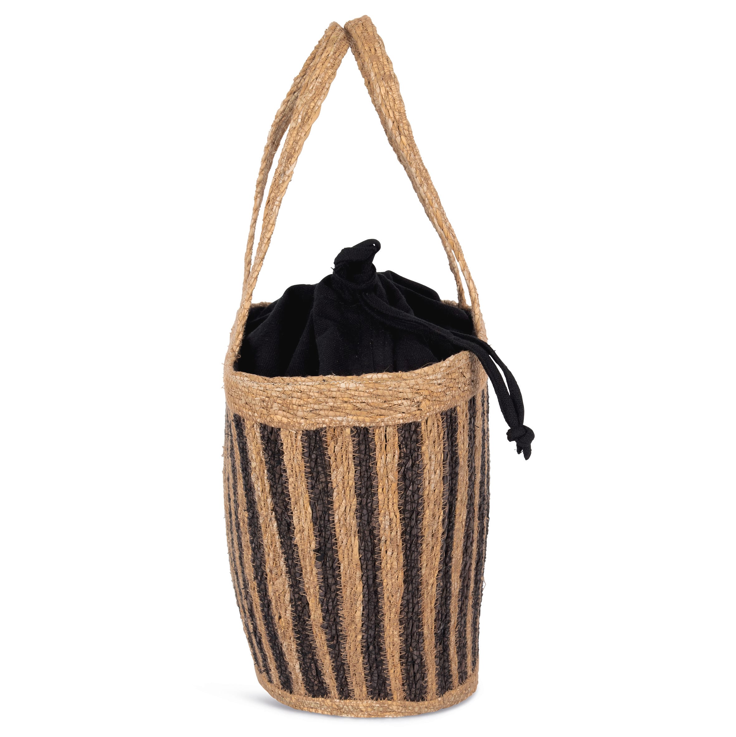 Cesta às riscas em junco do mar