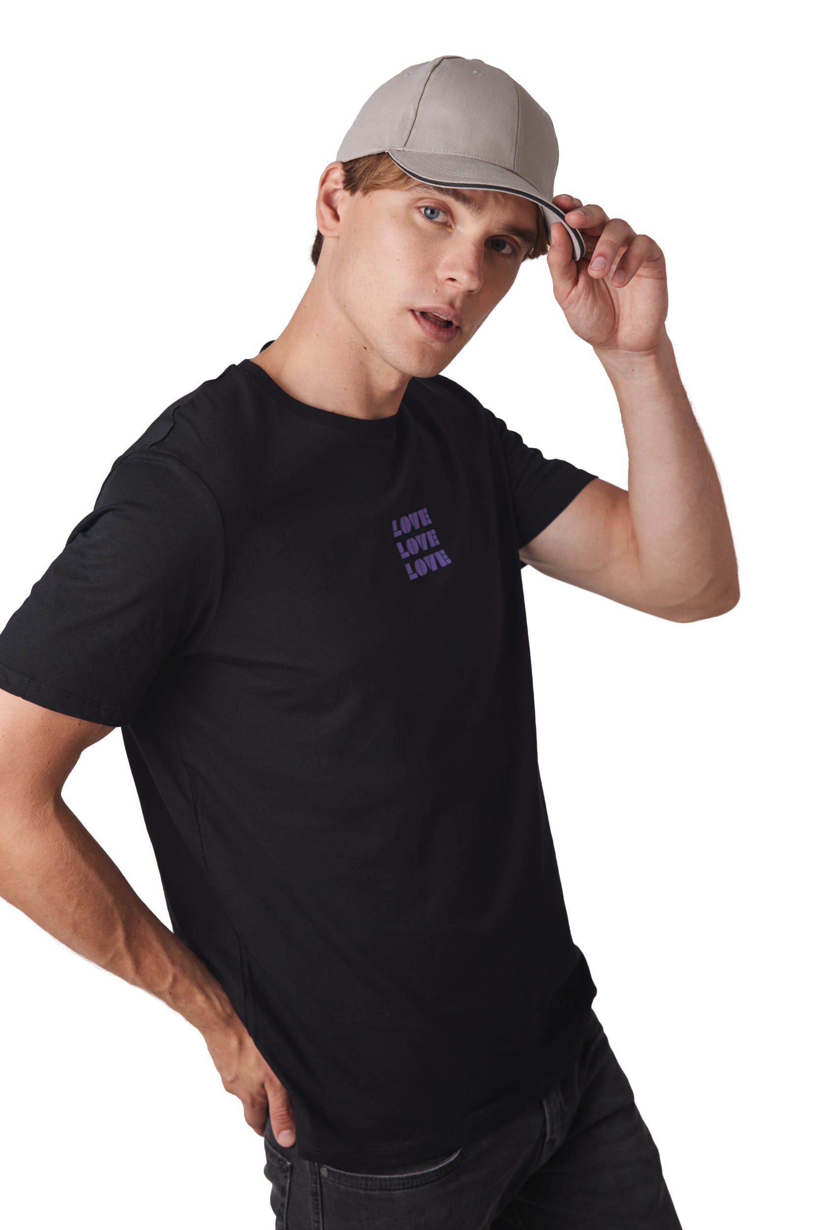 Cap with contrasting sandwich peak - 6 panels