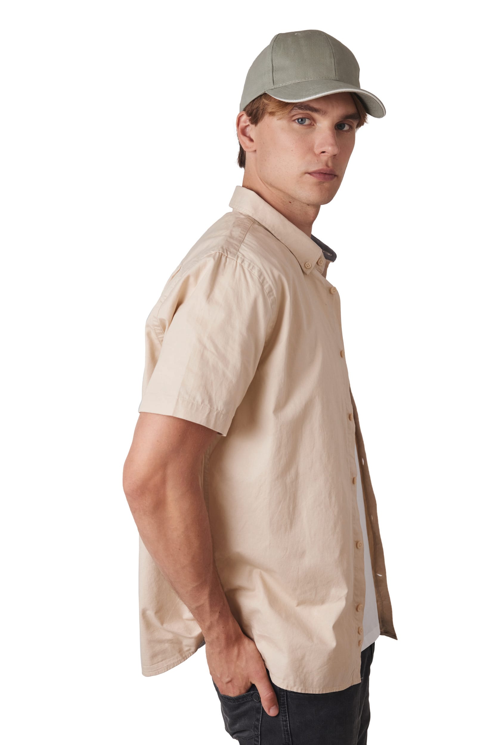 Casquette en coton biologique à sandwich contrasté – 6 panneaux - Image 3