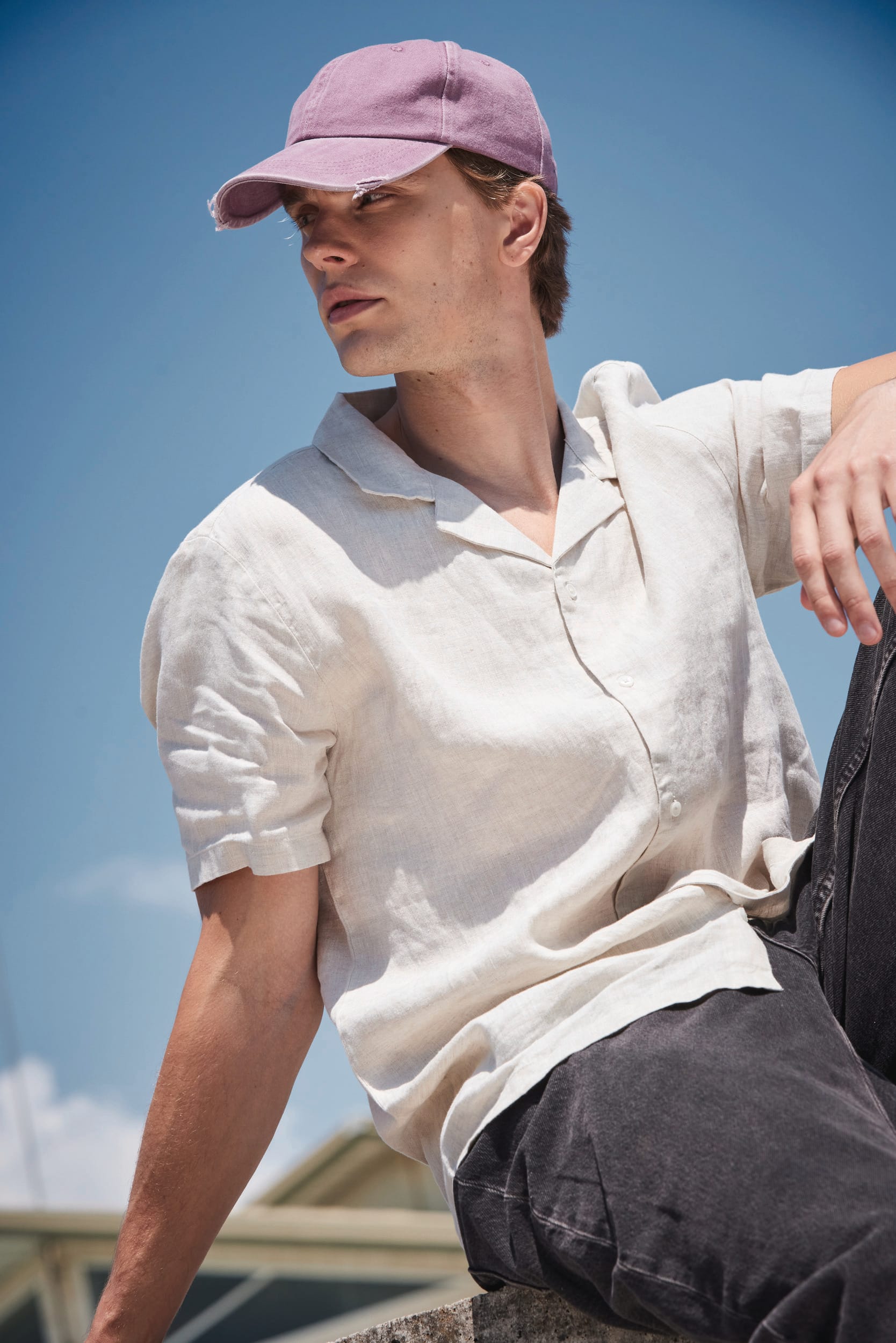 Casquette vintage effet déchiré – 6 panneaux - Image 5