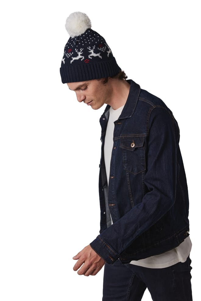 Gorro de Navidad con diseño de renos
