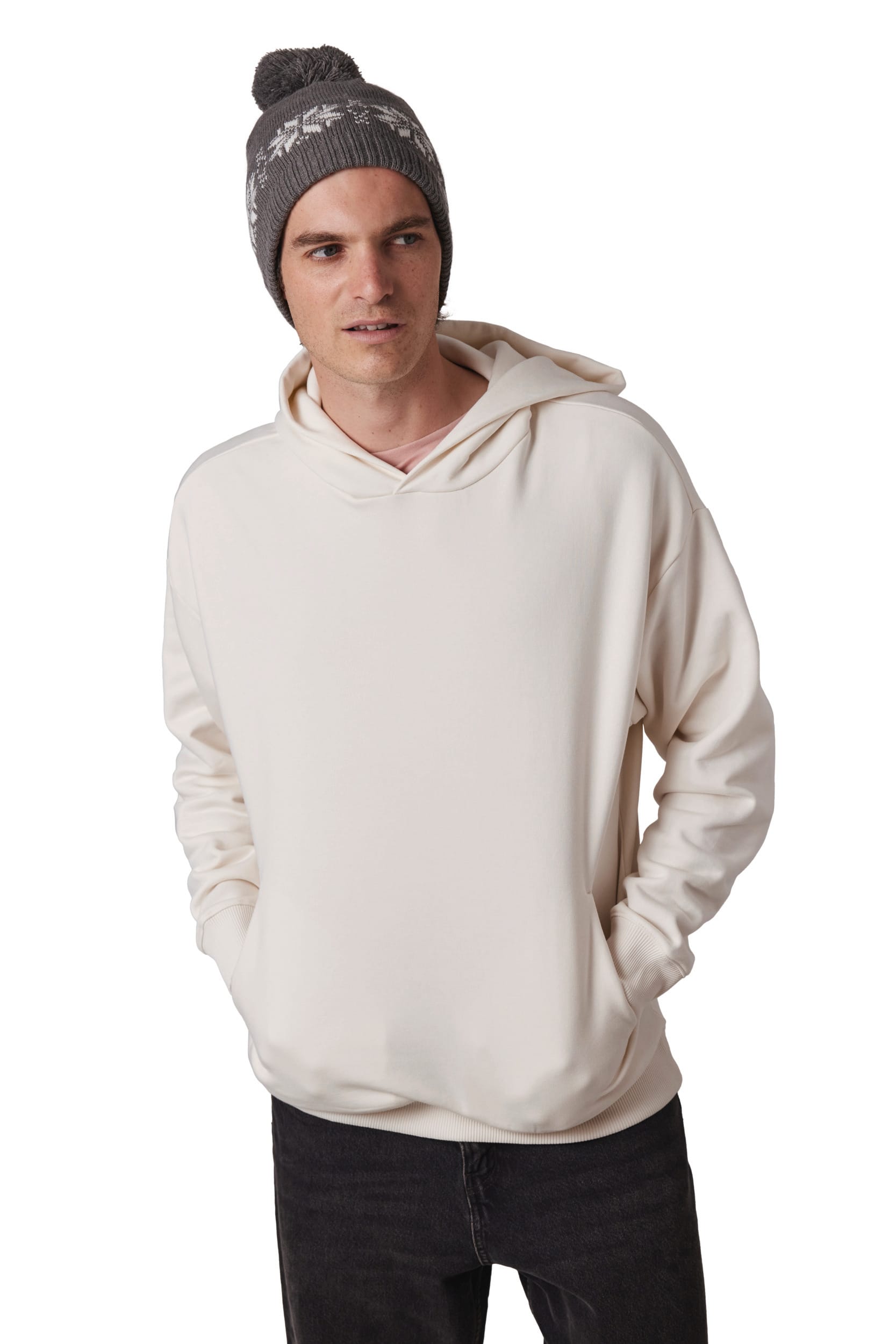 Gorro de Natal tricotado com padrão de estrelas