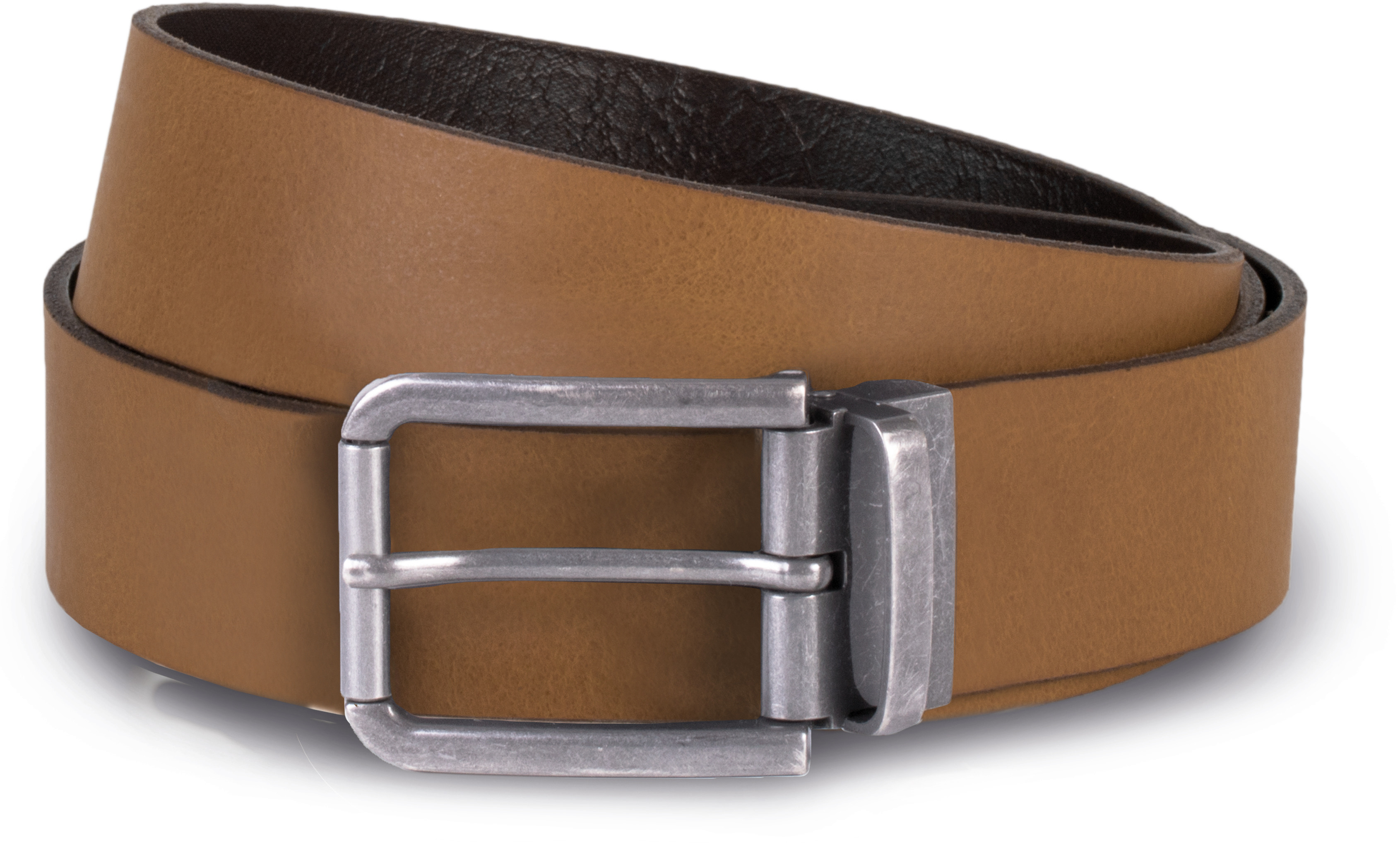 Riem van leer met onafgewerkte rand - 35 mm