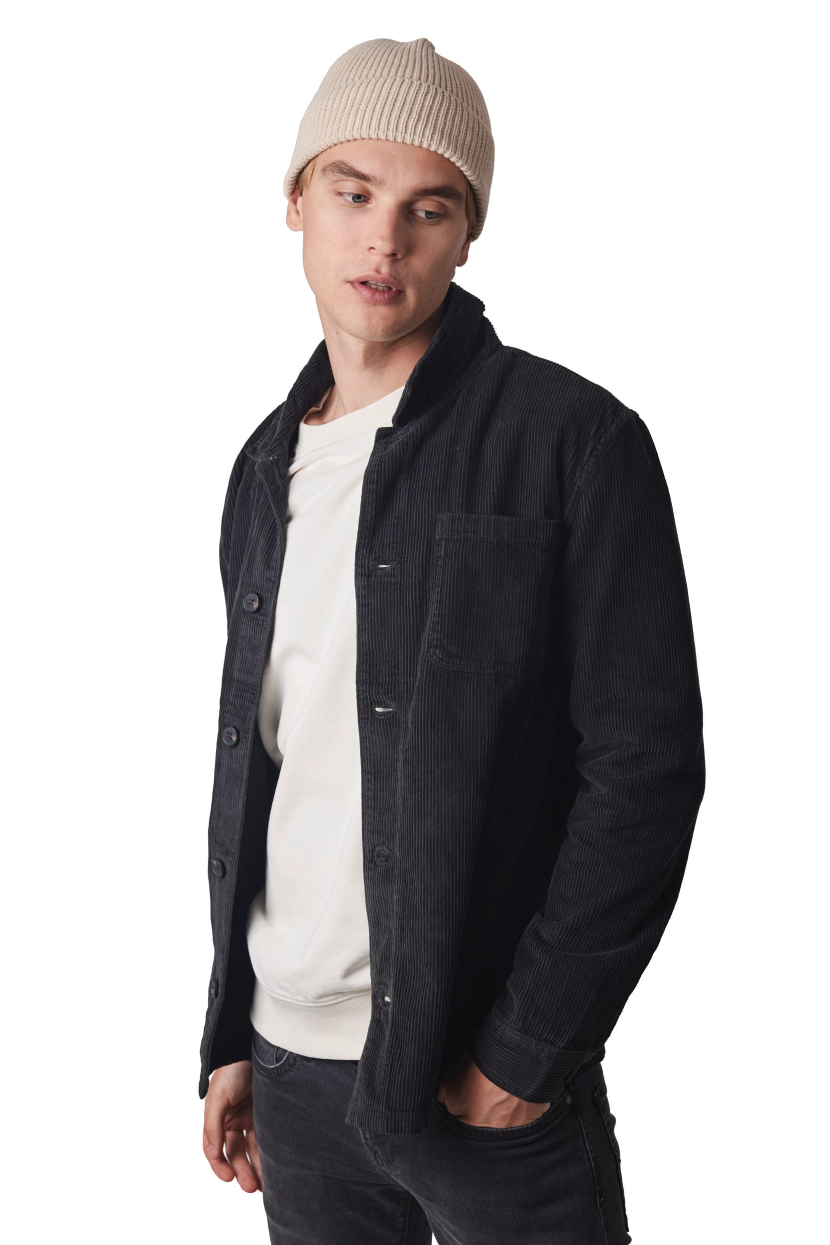 Bonnet côtelé avec revers - Image 1