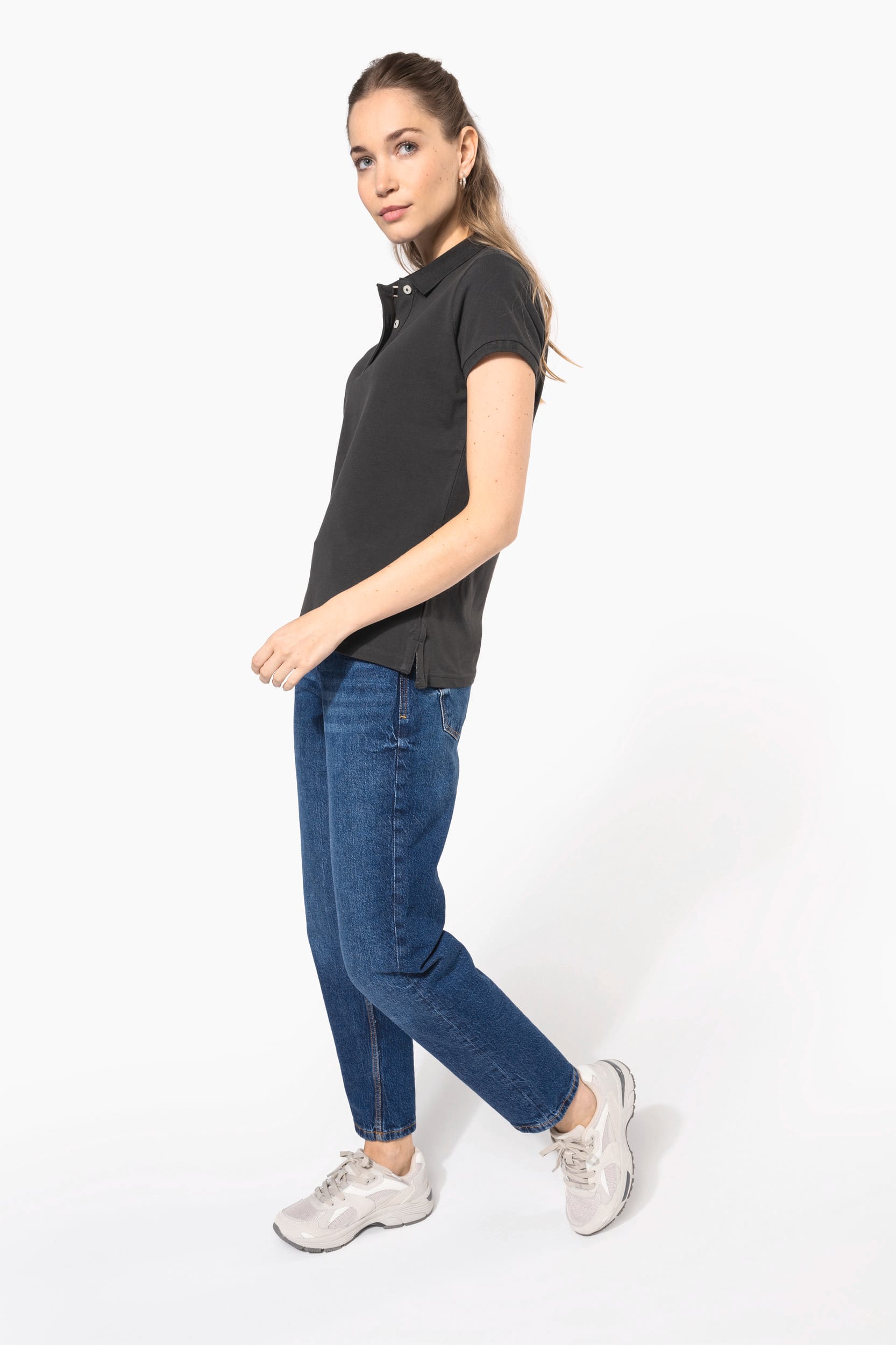 Polo vintage de senhora de manga curta