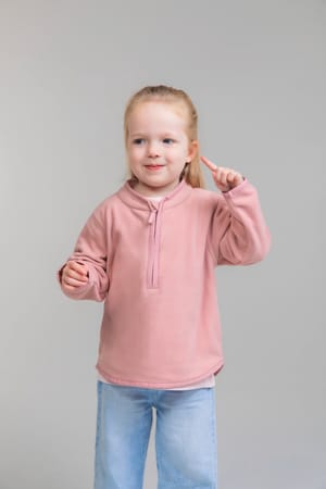 Kinderfleece met1/4 rits