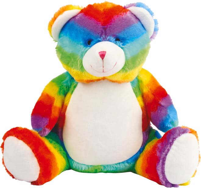 Oso de peluche multicolor con cremallera