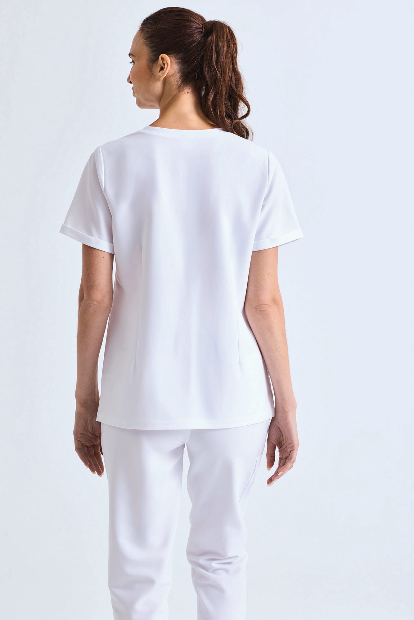 Túnica stretch manga curta de senhora